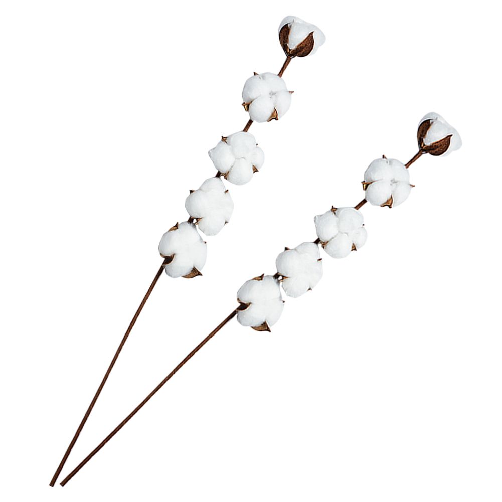 6PCS Artificial Cotton Flower Branches Simulation Dried Cotton Stems for Home view 7
