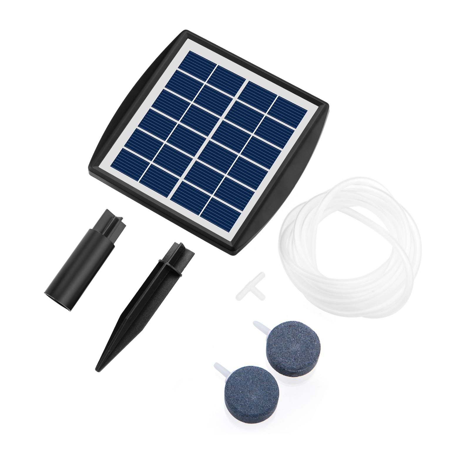 6V 2W Plug-in Solar Oxygen Pump with 8.2ft Pipe 2 Air Bubble Stones Fish Tank view 4