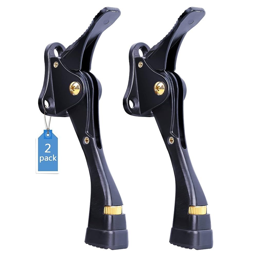 2Pcs Door Stopper Adjustable Height Heavy Duty Stop Holder Black for Carpet