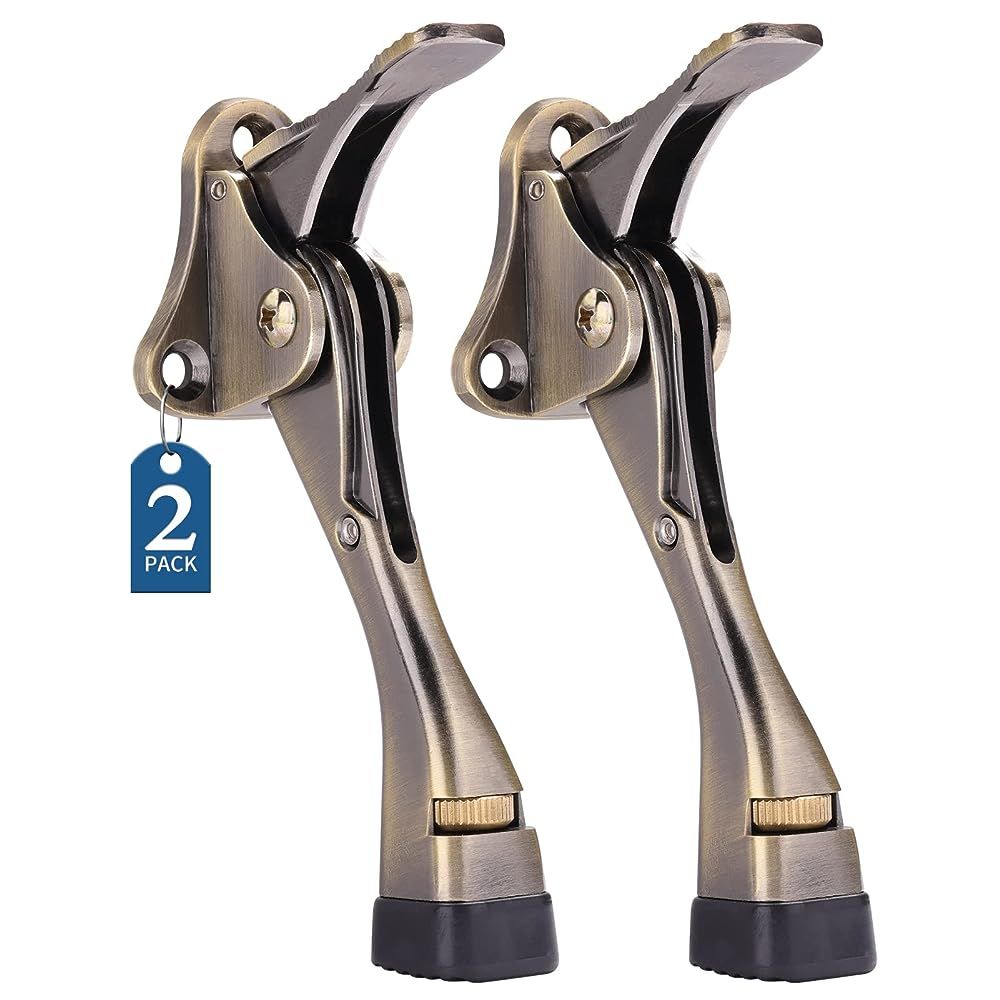2PCS Kick Down Door Stopper Adjustable Height Pedal Under Door Holder for