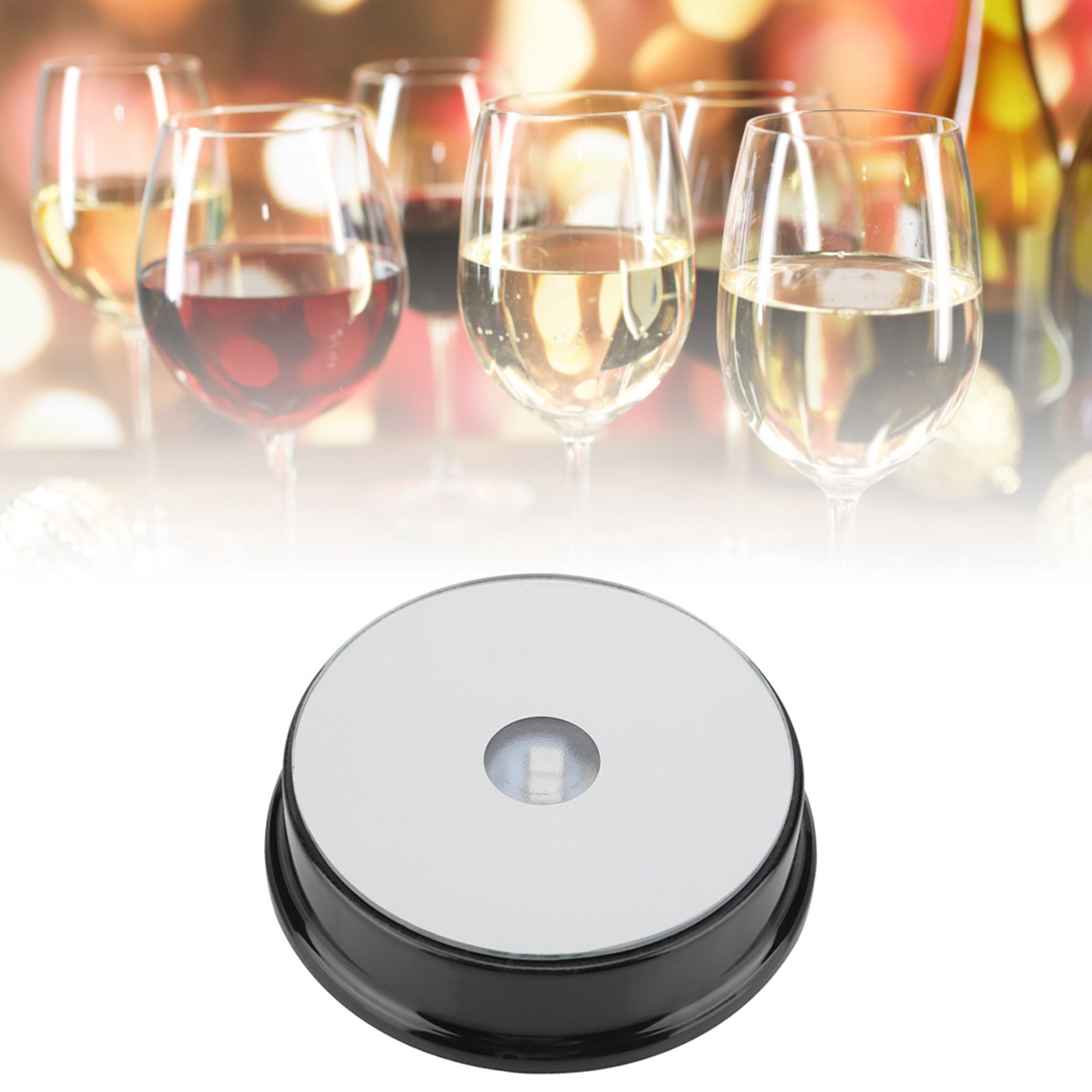 Seven Color LED Light Base Stand for Glass Bottle Crystal Art Figurine Decoration view 11