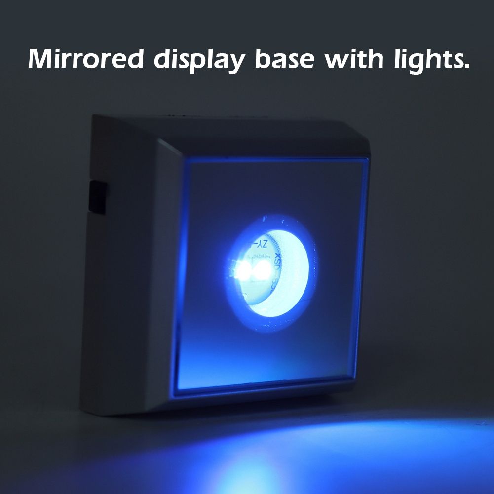 Square LED Lamp Base Stand Holder for Crystal Acrylic Statue Display Silver view 11