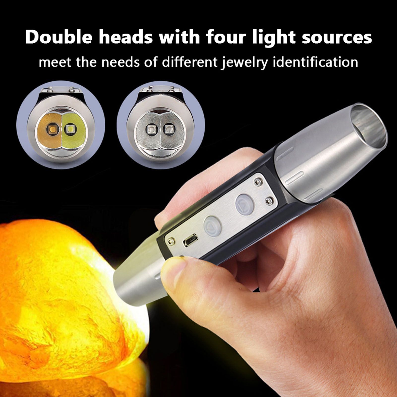 DX4 USB Rechargeable 4 Lights Expert Jade Flashlight Bright Torch for Jewelry view 11