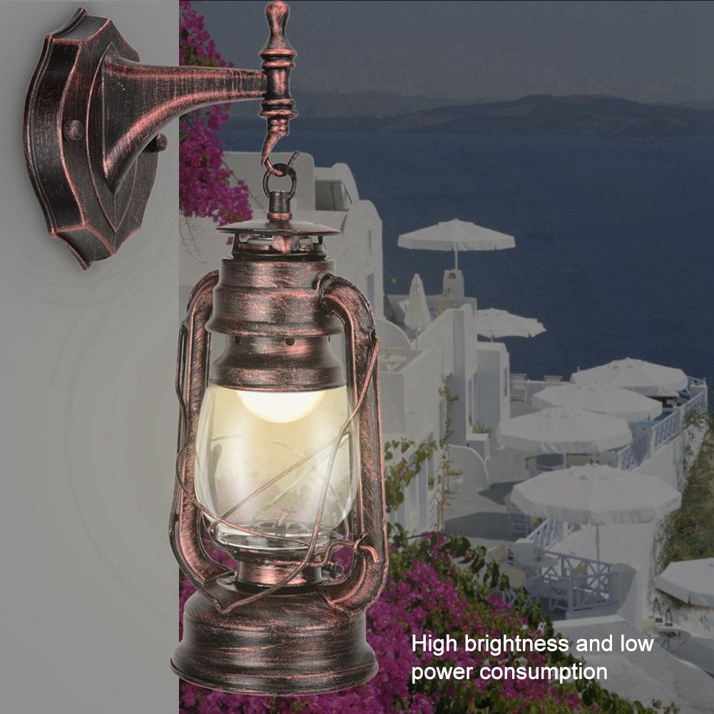 111-240V Retro Style Sconce Light Antique Iron Wall Lamp Fixture for Cafe Bar view 11