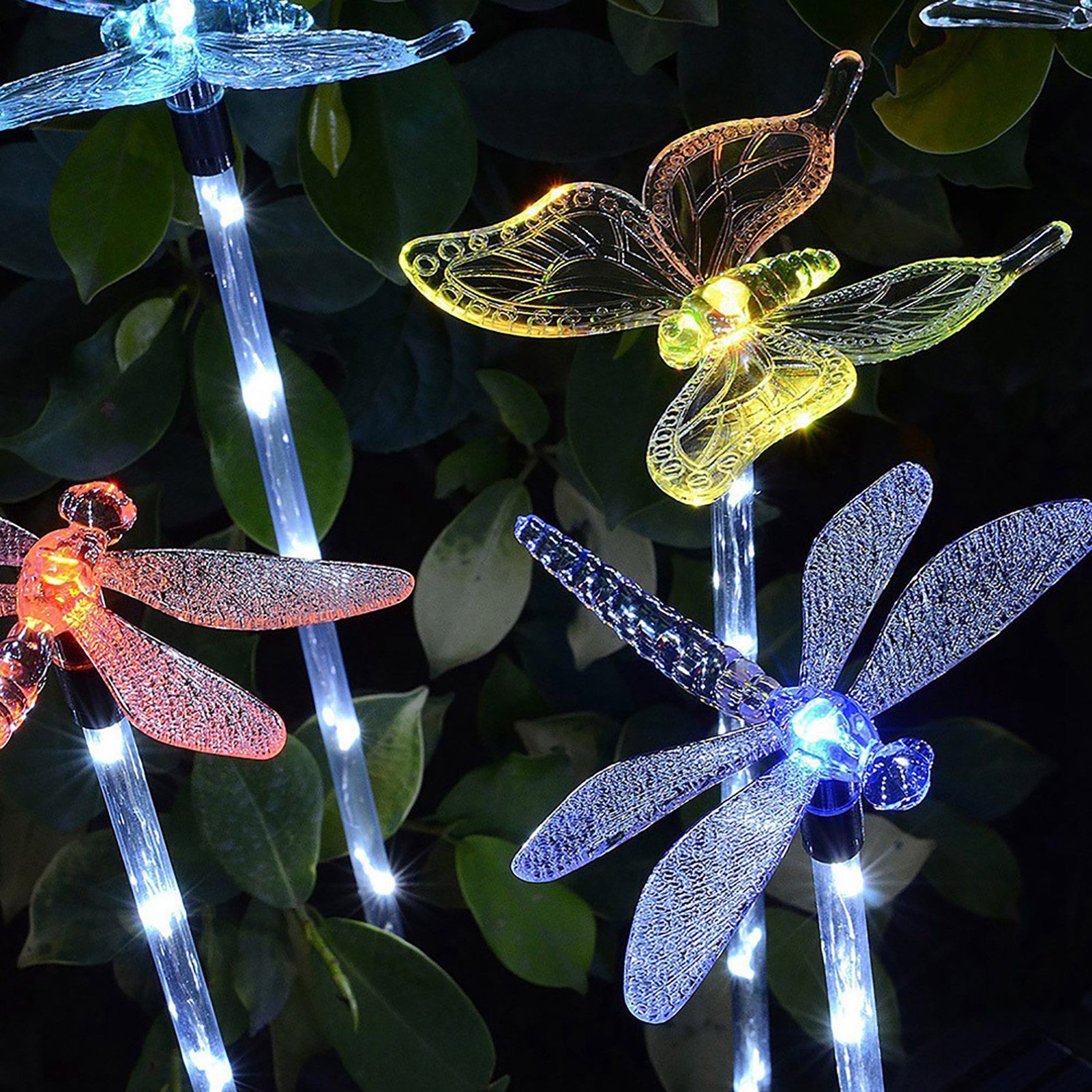 3pcs Solar Powered LED Colorful Outdoor Waterproof Stake Light for Lawn Garden view 6