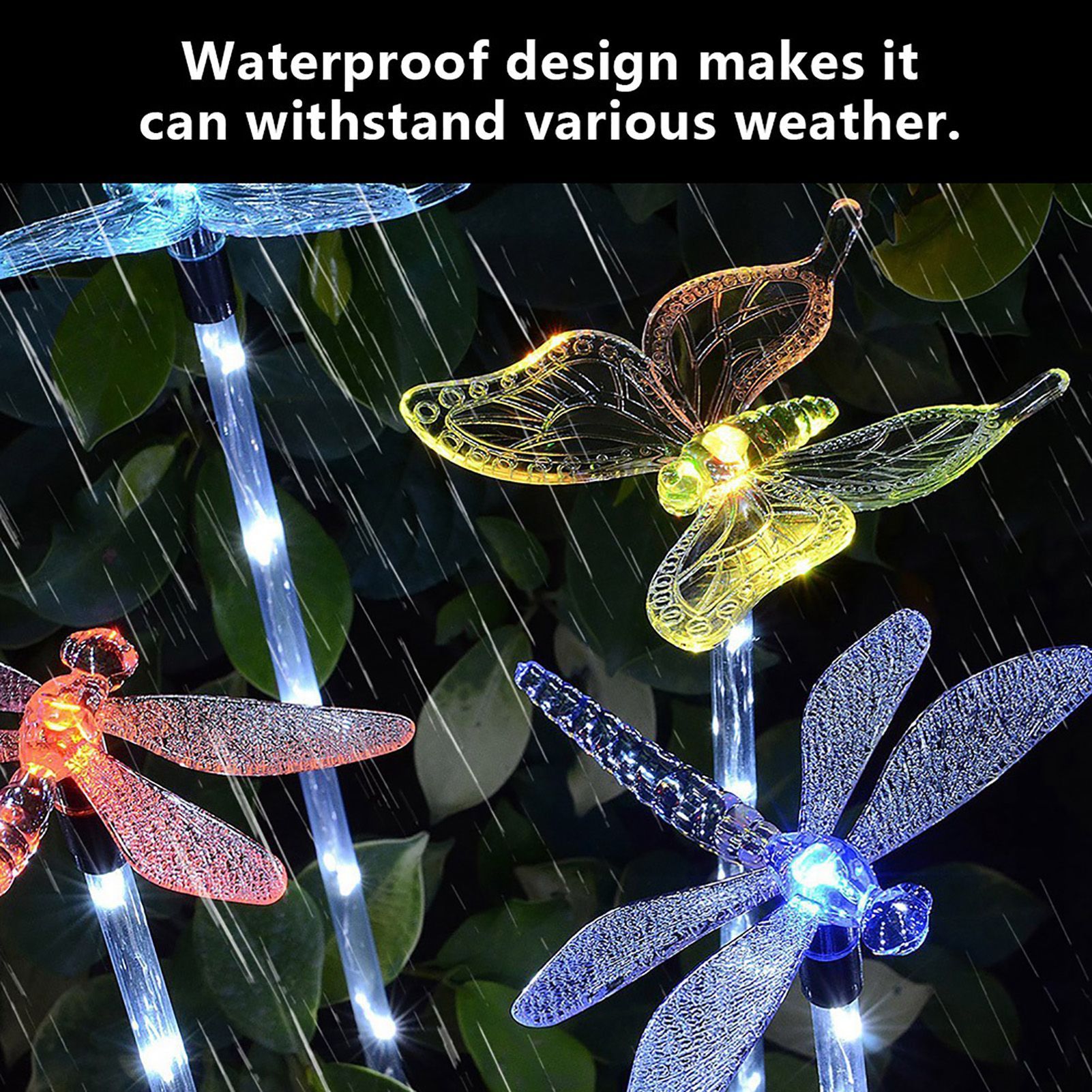 3pcs Solar Powered LED Colorful Outdoor Waterproof Stake Light for Lawn Garden view 8