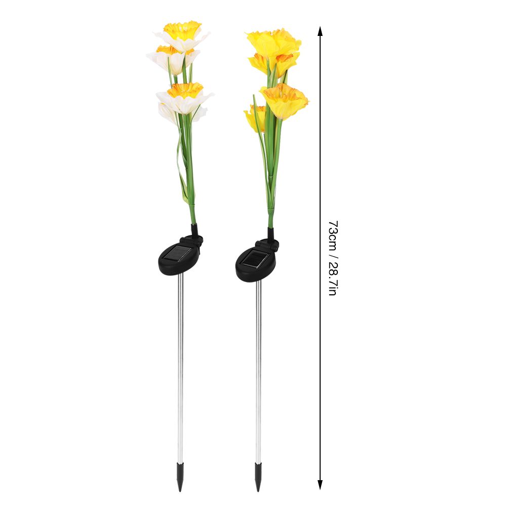Outdoor Solar Powered LED 4 Daffodil Flowers Lights Lamp for Garden Patio view 8