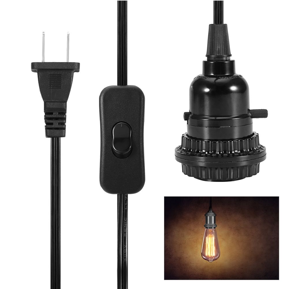 E27 E26 Light Lamp Bulb Holder Base Light Socket Cable Cord (without Iron Mesh — image 1