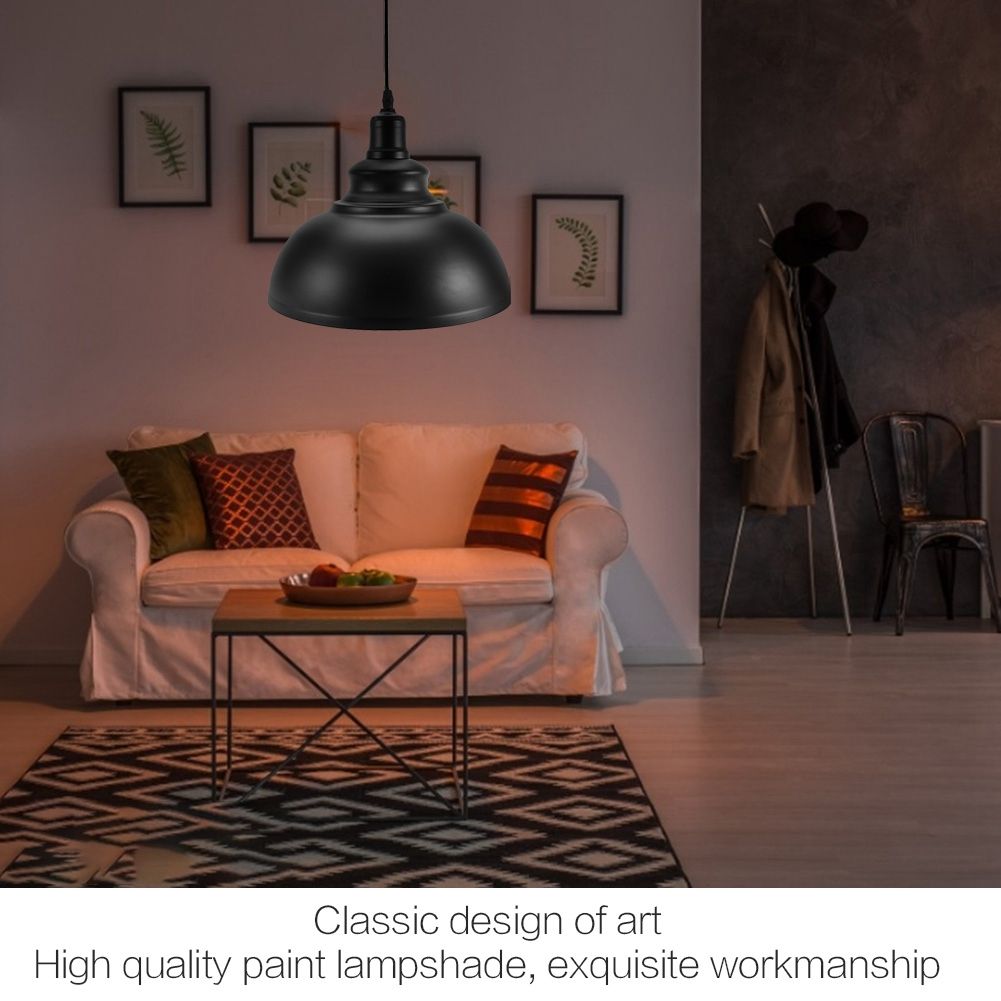 E27 Metal Chandeliers Hanging Ceiling Light Pendant Lamp Shade Fixture Black view 9
