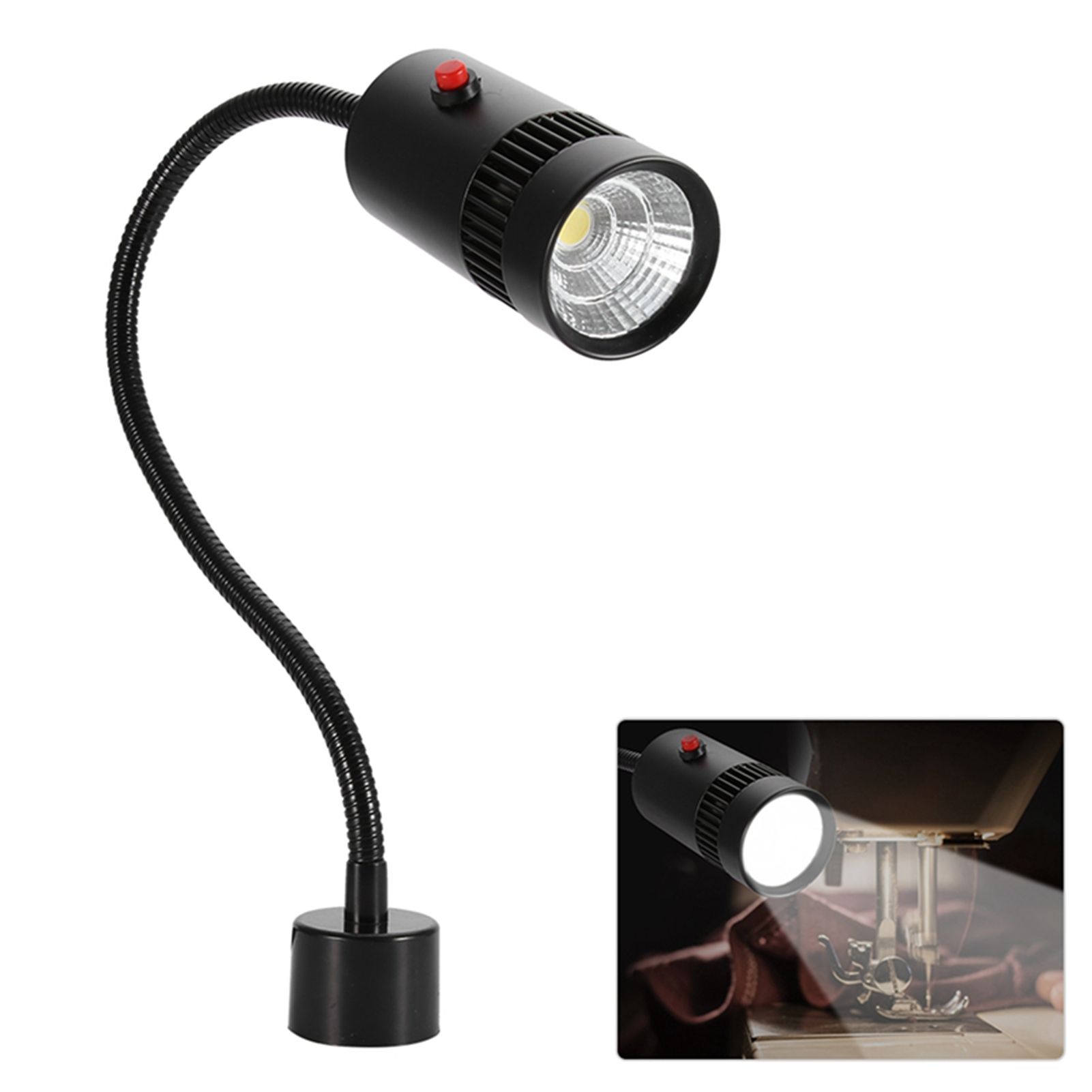 7W LED Adjustable Neck Machine Tool Lathes Lamp Magnetic Mount view 7