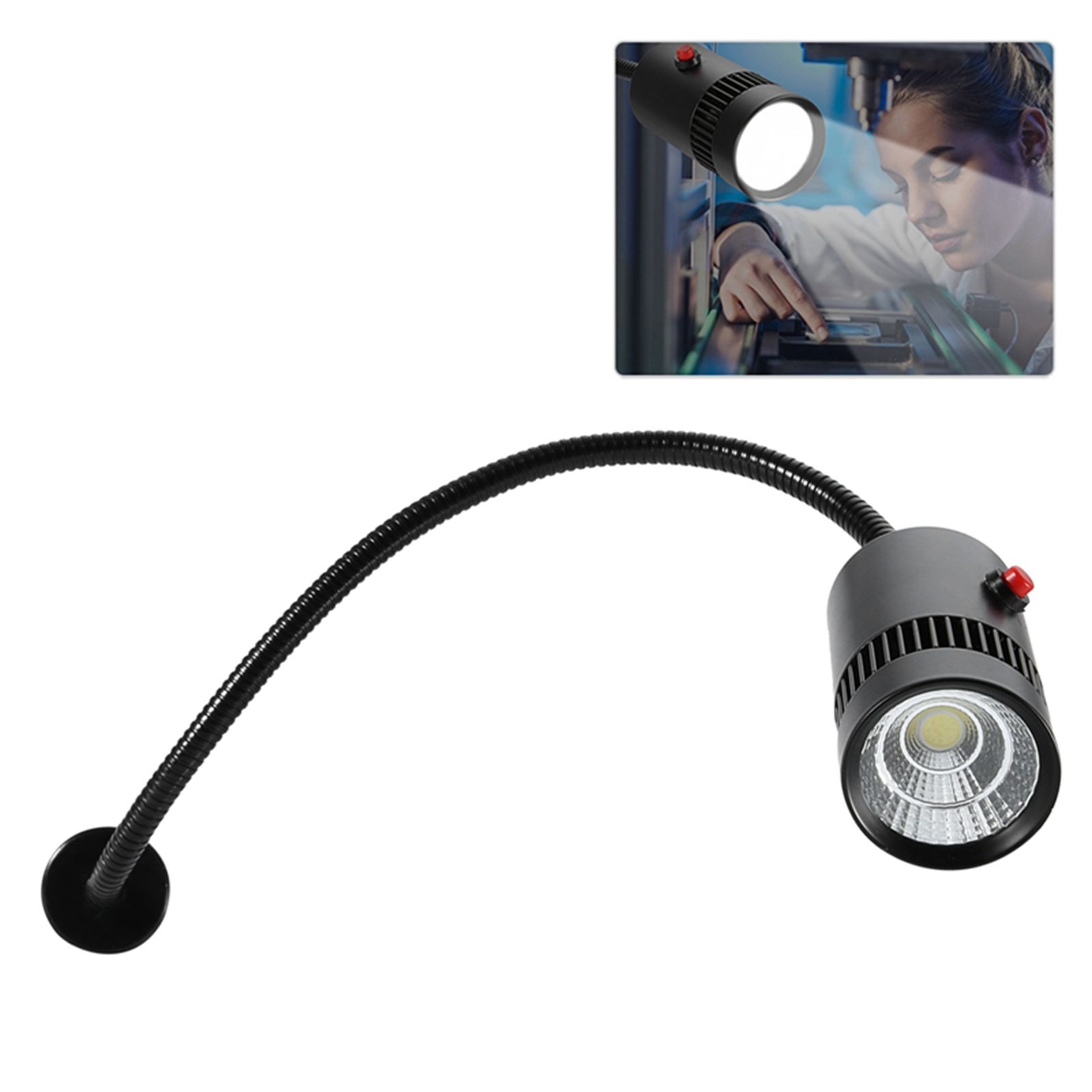 7W LED Adjustable Neck Machine Tool Lathes Lamp Magnetic Mount view 12