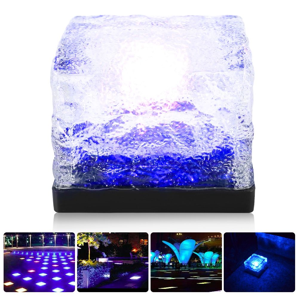 Waterproof Solar Powered LED Light Buried Ice Brick Lamp for Outdoor Yard