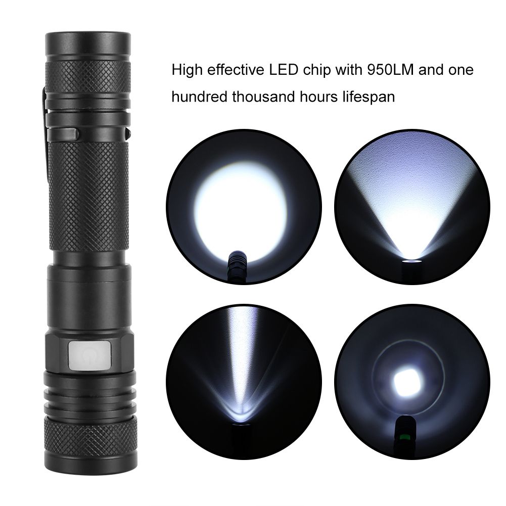 Portable USB Charging LED Aluminum Waterproof Outdoor Supper Bright Emergency view 9