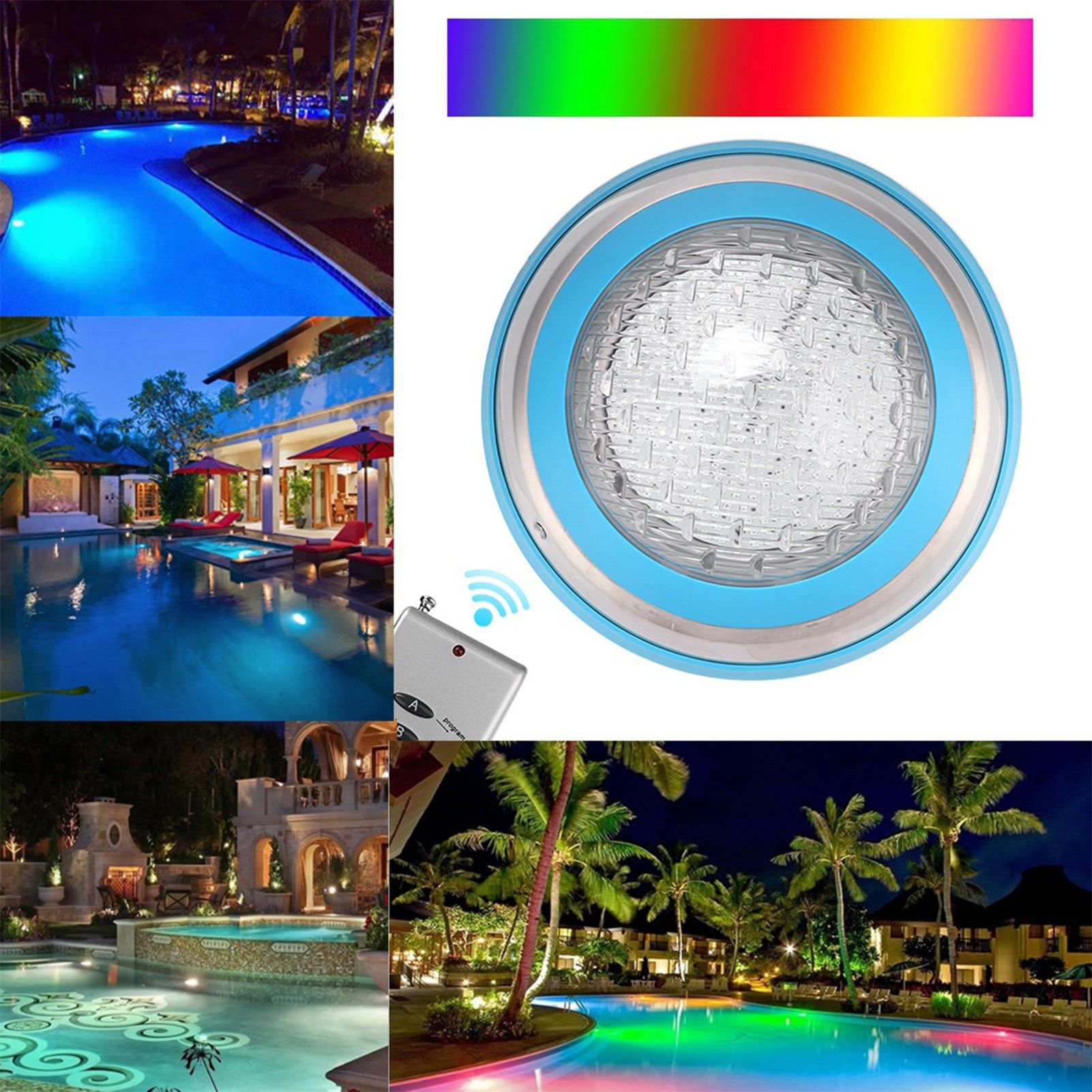 AC12V 35W 360LED Waterproof Pool Light Multicolor RGB Underwater Lamp with view 11