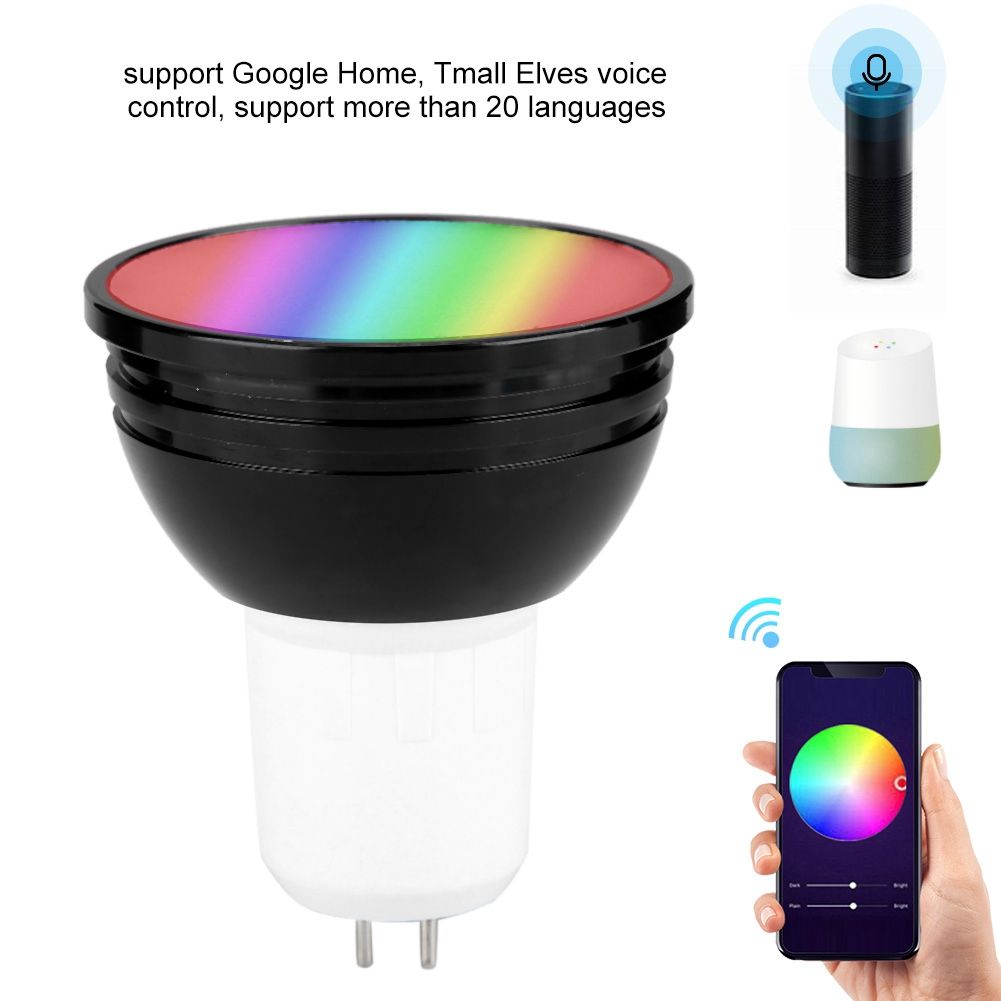 AC85V 265V GU5.3 6W RGB+CW LED Light Bulb Smartphone Controlled Wi fi Smart view 7