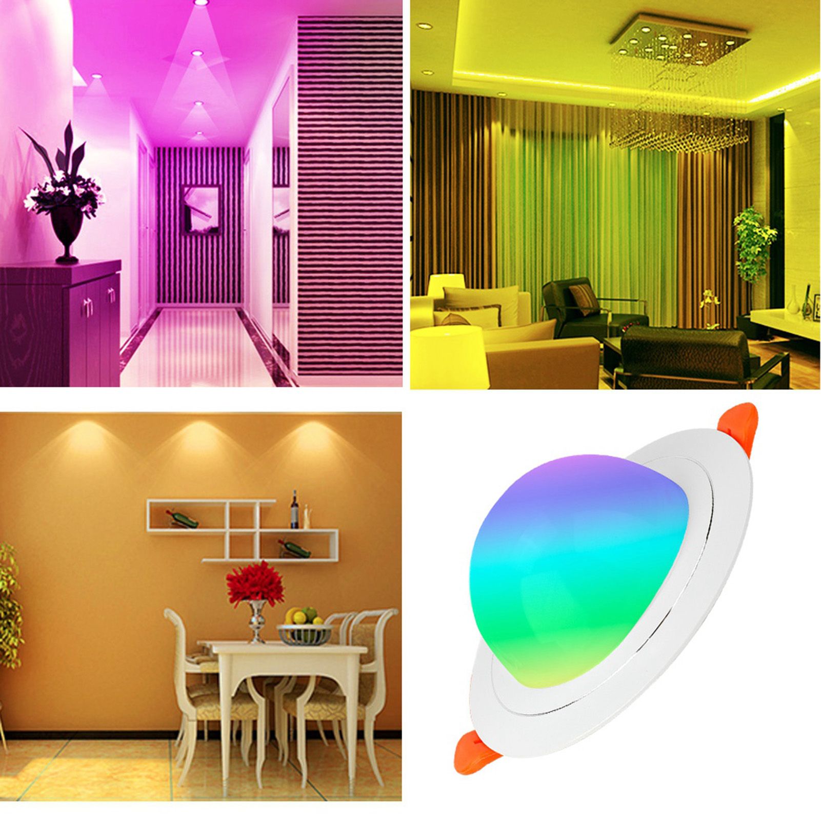 White 7W RGB+W Smart WIFI LED Downlight Ceiling Light Voice APP Control Lamp view 5