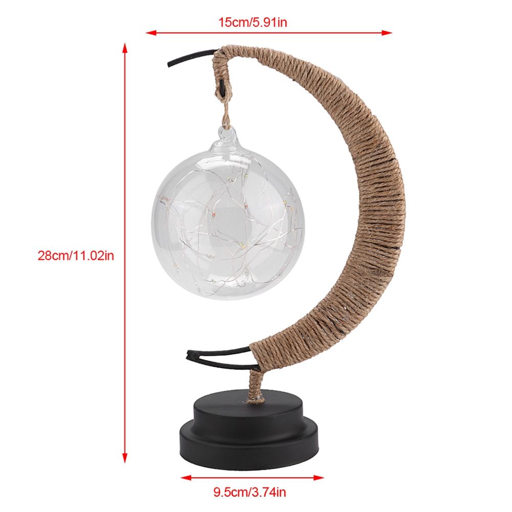Glass Ball Moon Iron Art Decoration Night Light with LED Copper Wire Lamp view 11