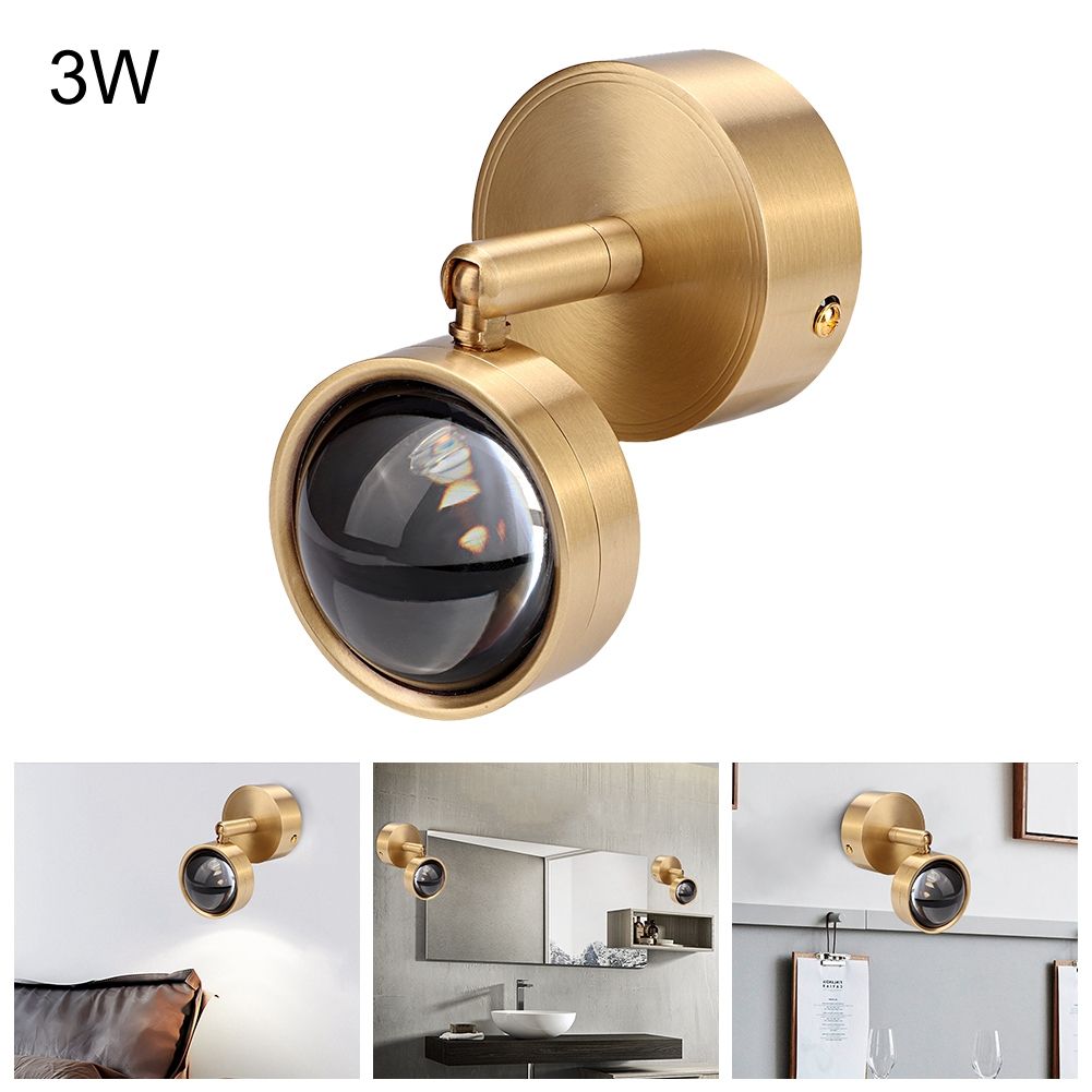 Simple Copper Wall Lamp Light for Corridor Stairway Passage Bedroom 3W 220V view 4