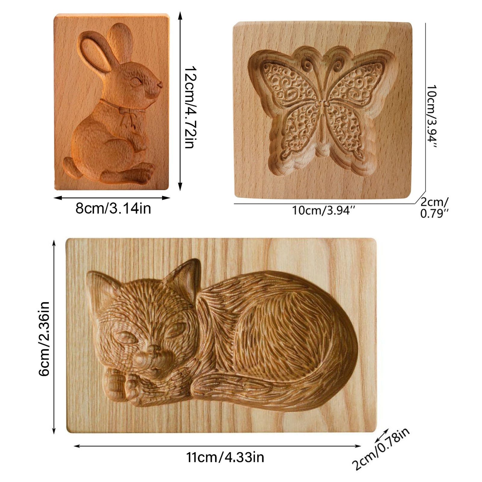 Cookie Embossing Molds Wooden Cookie Molds Biscuit Press Stamp Mold Baking Tools view 3