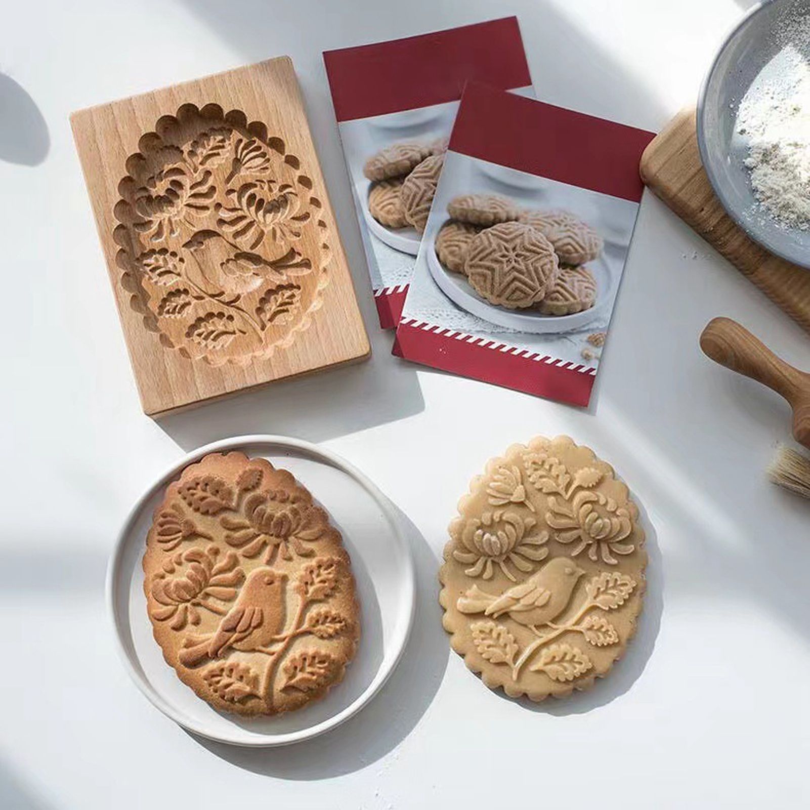 Cookie Embossing Molds Wooden Cookie Molds Biscuit Press Stamp Mold Baking Tools view 10