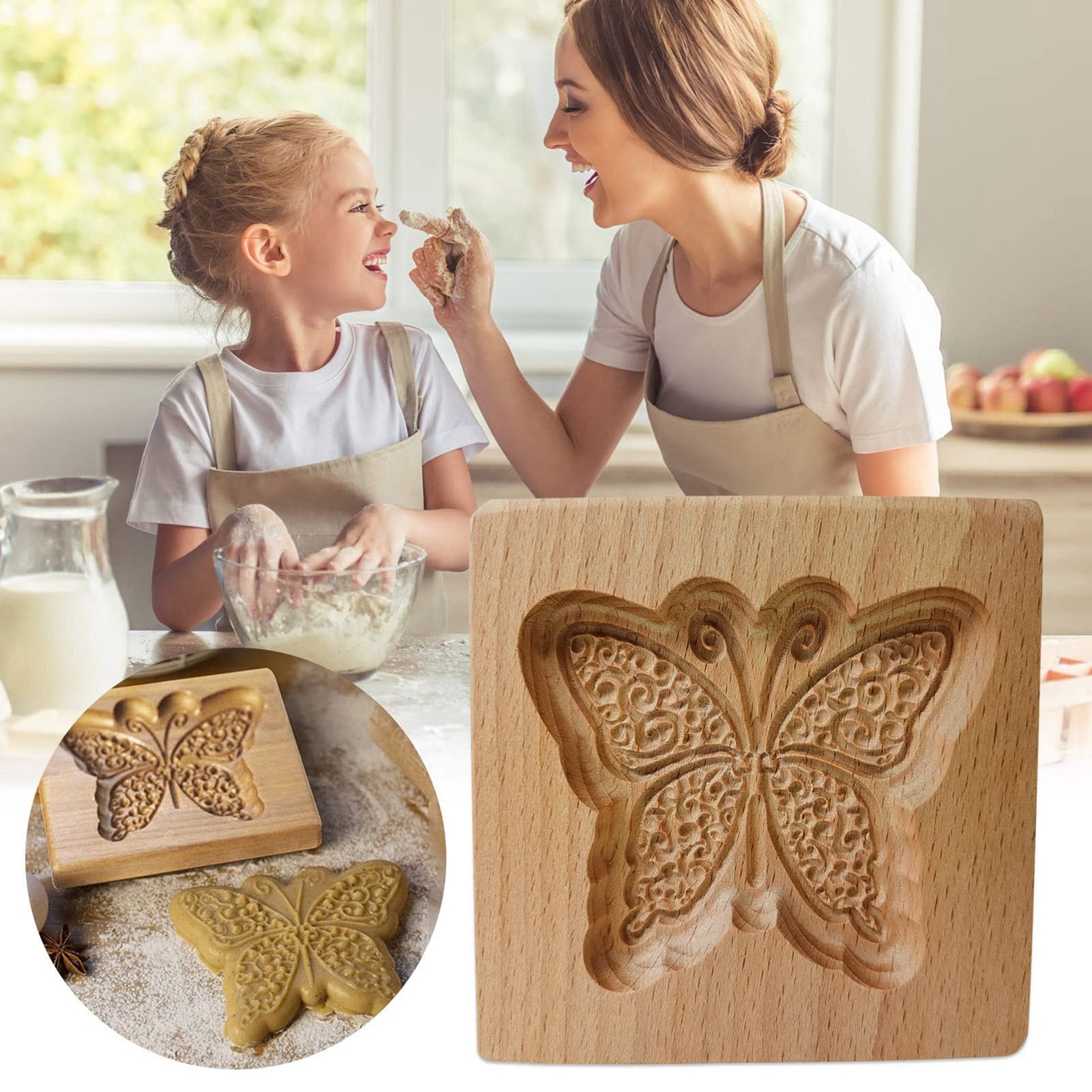 Cookie Embossing Molds Wooden Cookie Molds Biscuit Press Stamp Mold Baking Tools view 12