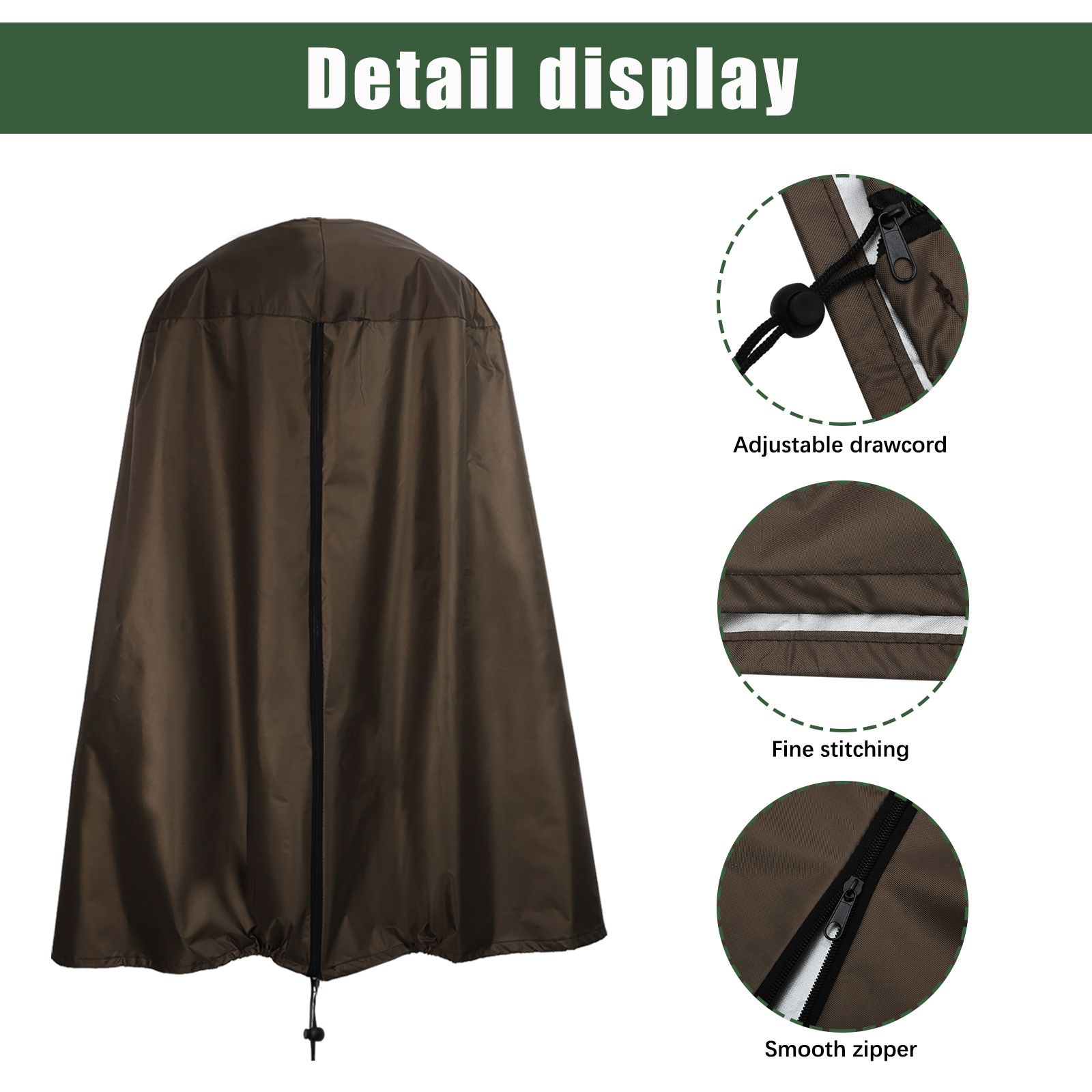 Garden Fountain Statue Protective Cover Silver Coated Oxford Cloth Waterproof view 4