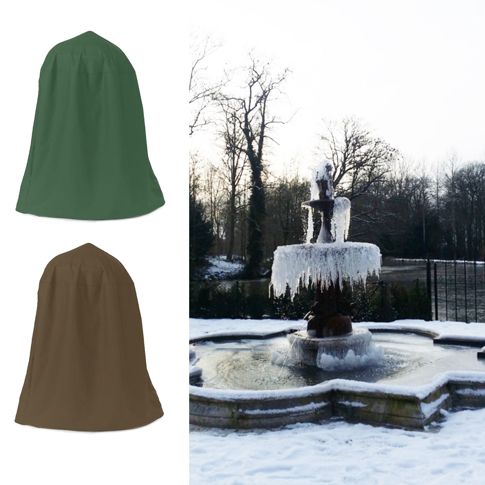 Garden Fountain Statue Protective Cover Silver Coated Oxford Cloth Waterproof view 9