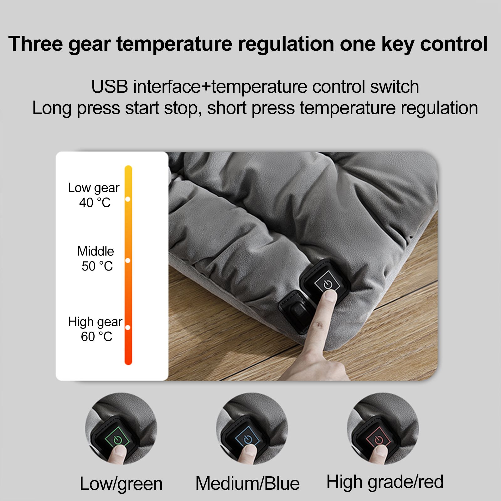 Graphene Heated Seat Cushion Office USB Heated Seat Cushion Car Seat Cushion view 10