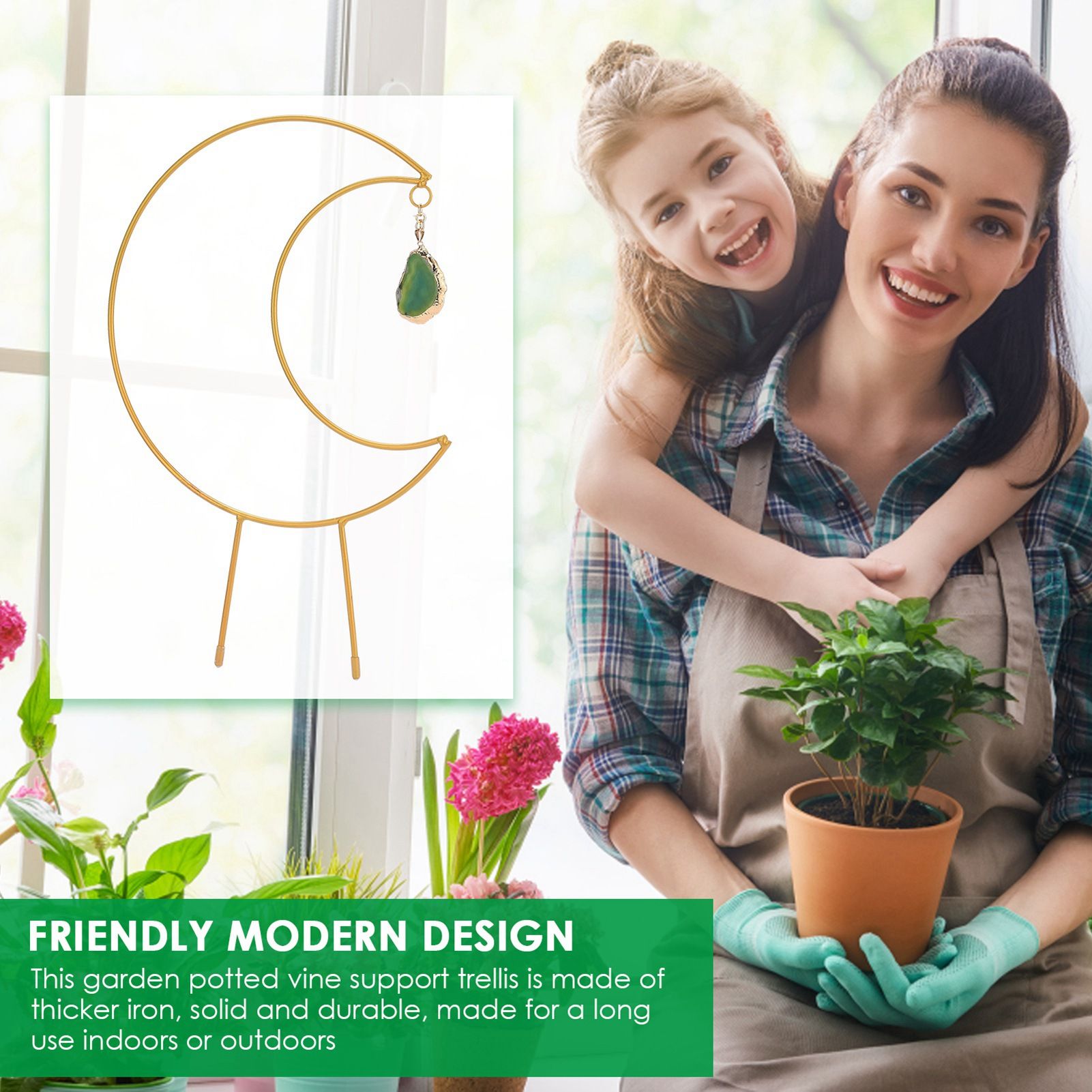 Plant Climbing Frame Climbing Vine Iron Flower Frame Moon Bracket Plant Trellis view 9