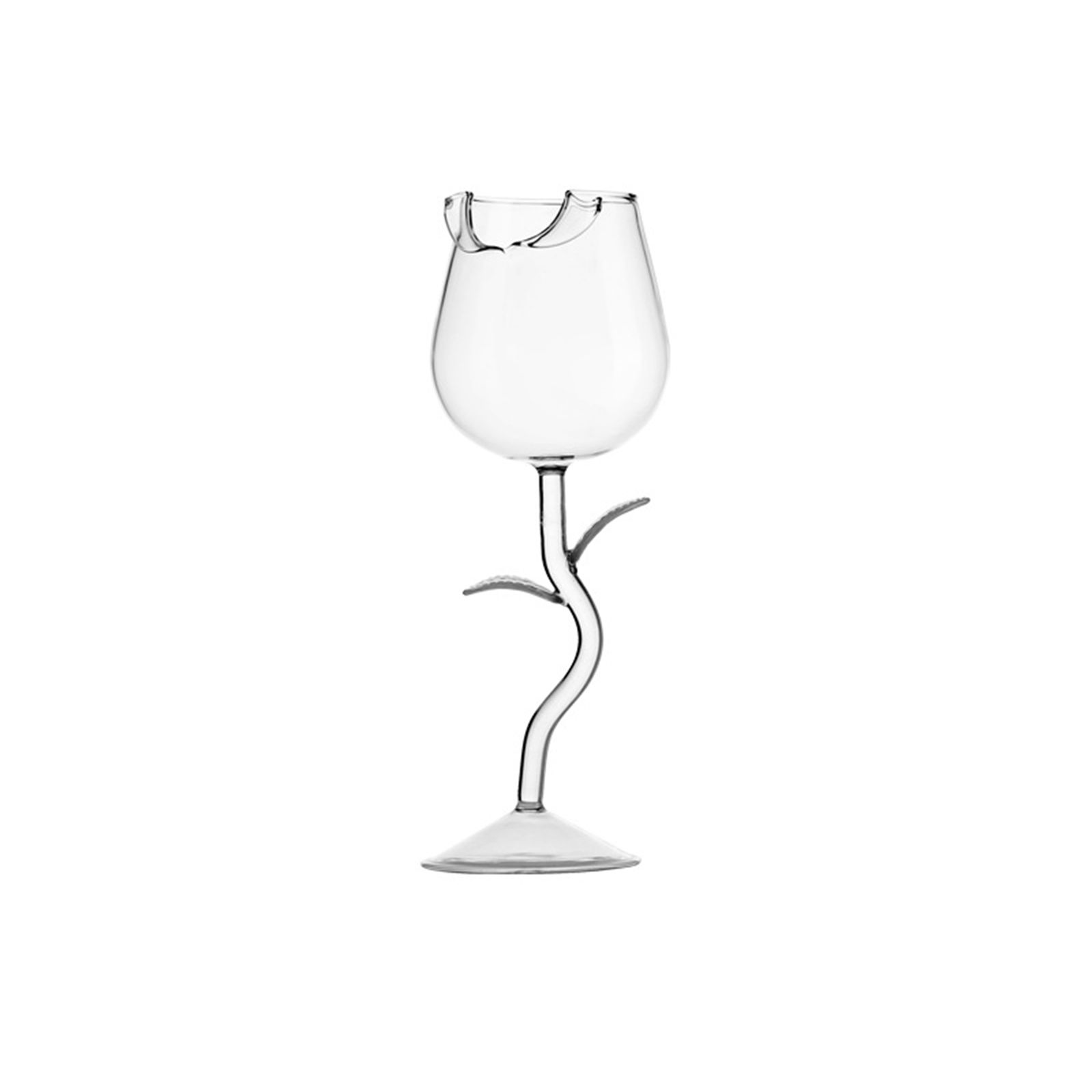 Wine Glass Rose Flower Shape Wine Cup High Borosilicate Glass Cocktail Glass view 2