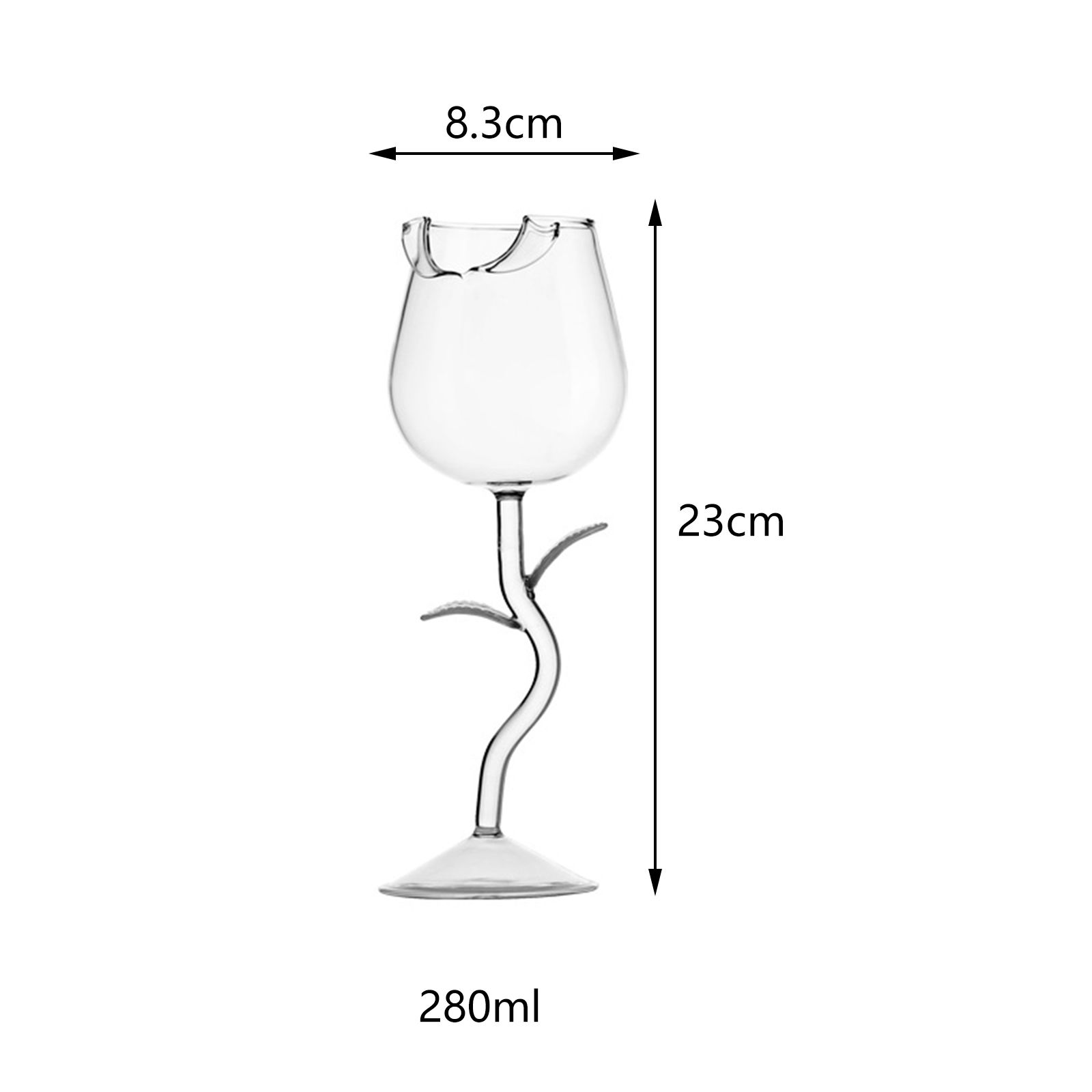 Wine Glass Rose Flower Shape Wine Cup High Borosilicate Glass Cocktail Glass view 3