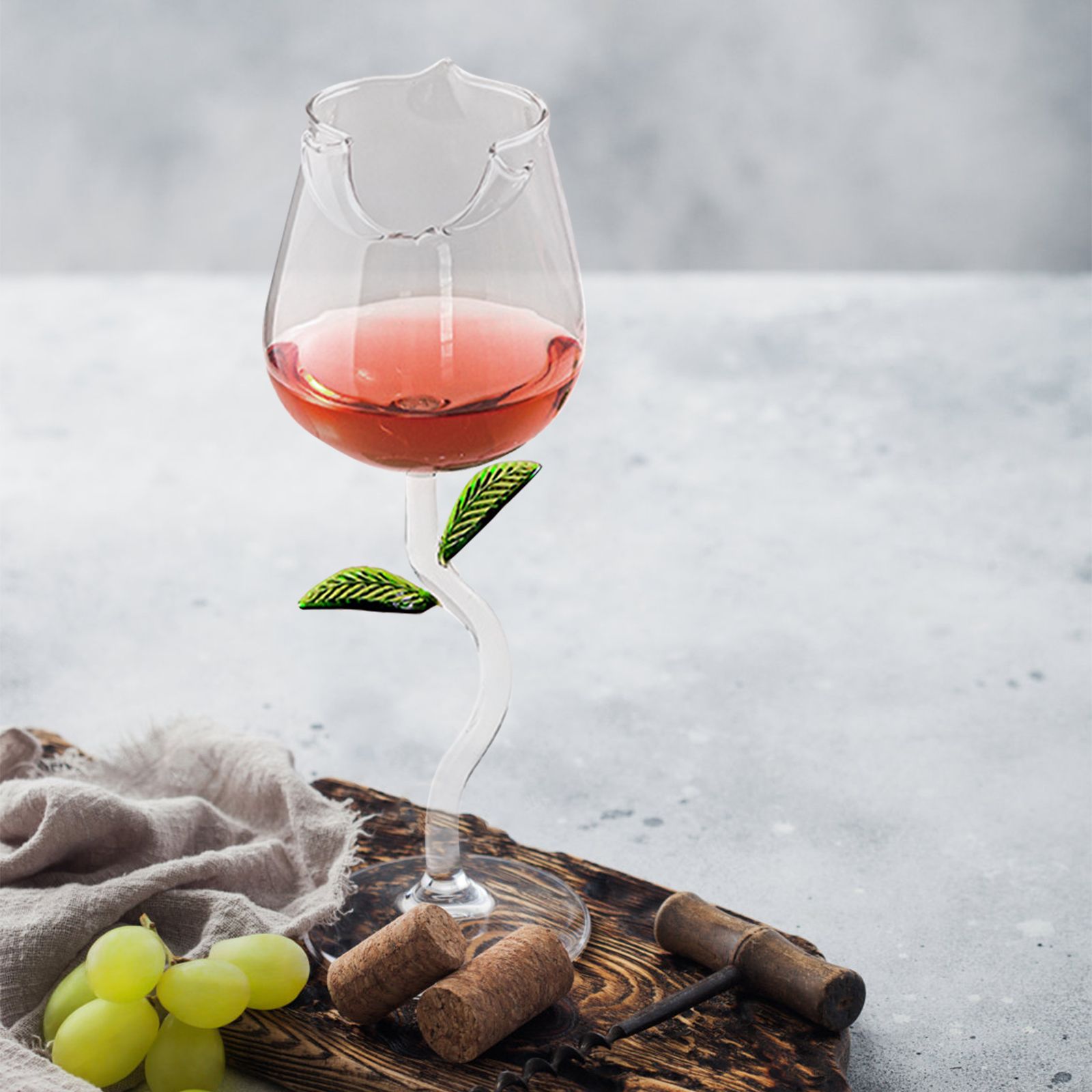 Wine Glass Rose Flower Shape Wine Cup High Borosilicate Glass Cocktail Glass view 4