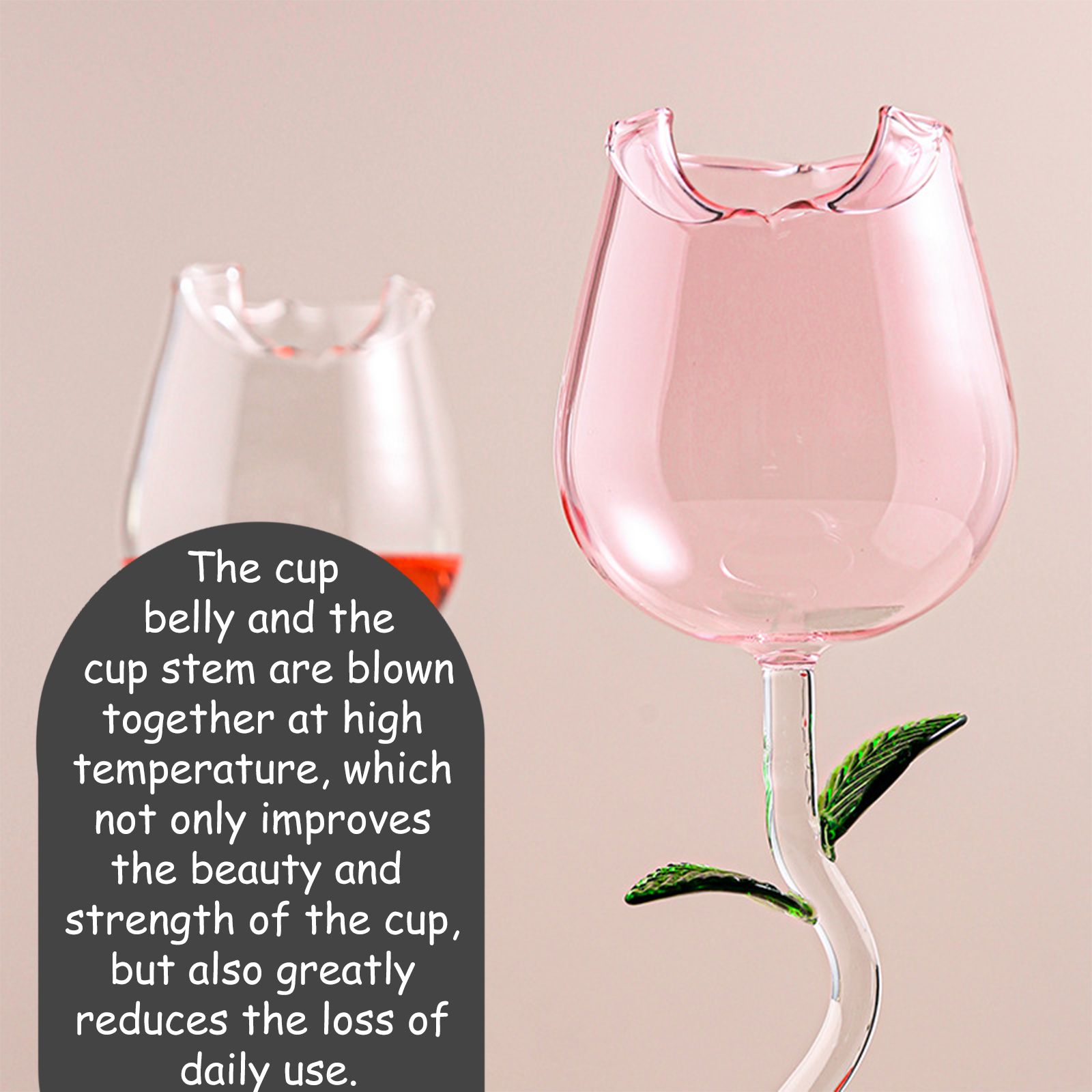 Wine Glass Rose Flower Shape Wine Cup High Borosilicate Glass Cocktail Glass view 6