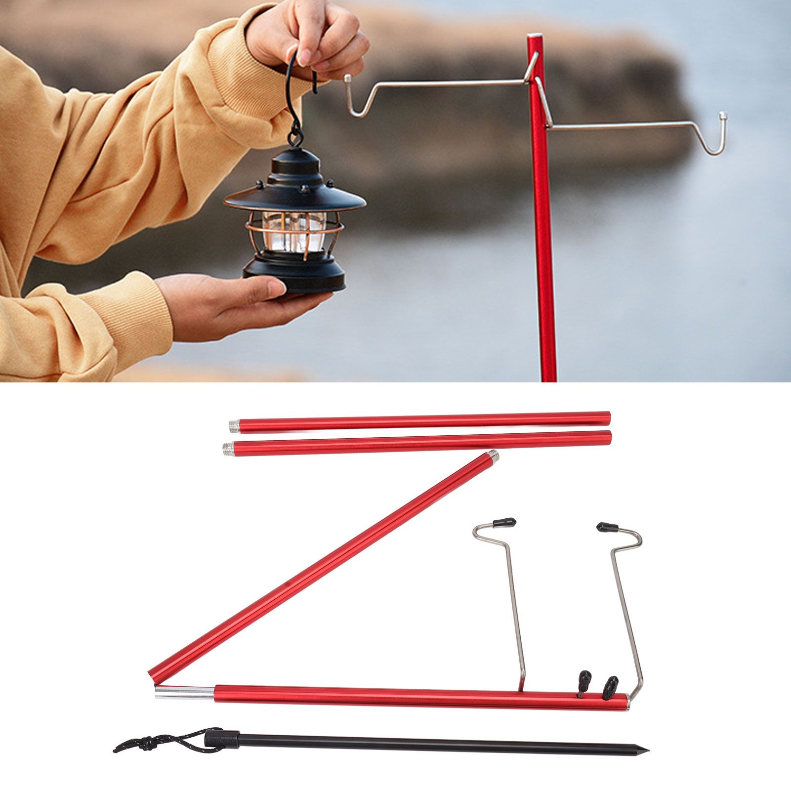 Camping Lantern Stand Portable Lightweight Outdoor Camping Aluminum Alloy Lamp view 12