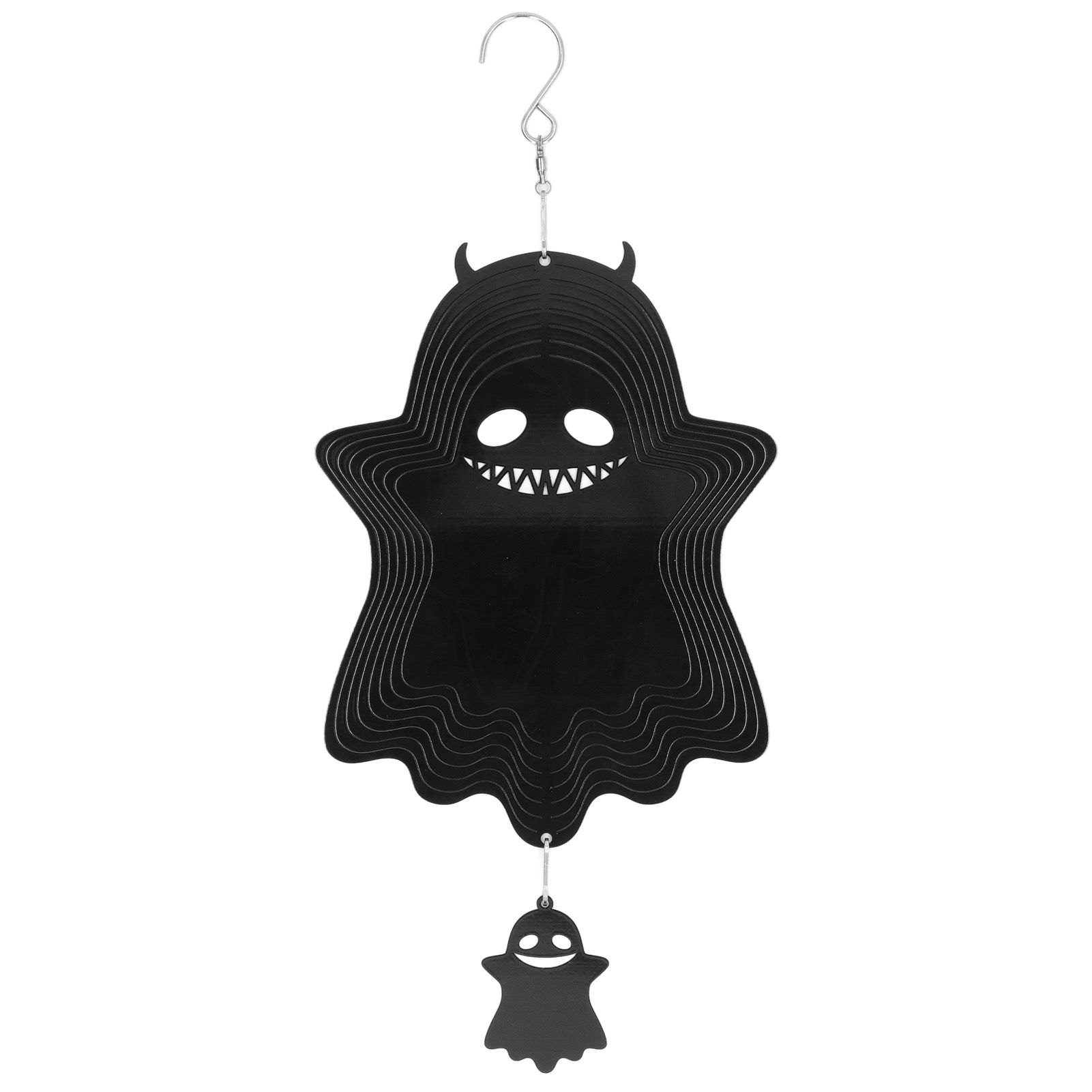 Ghost Wind Chimes Stainless Steel Wind Bell 3D Ghost Wind Spinners Halloween — image 1