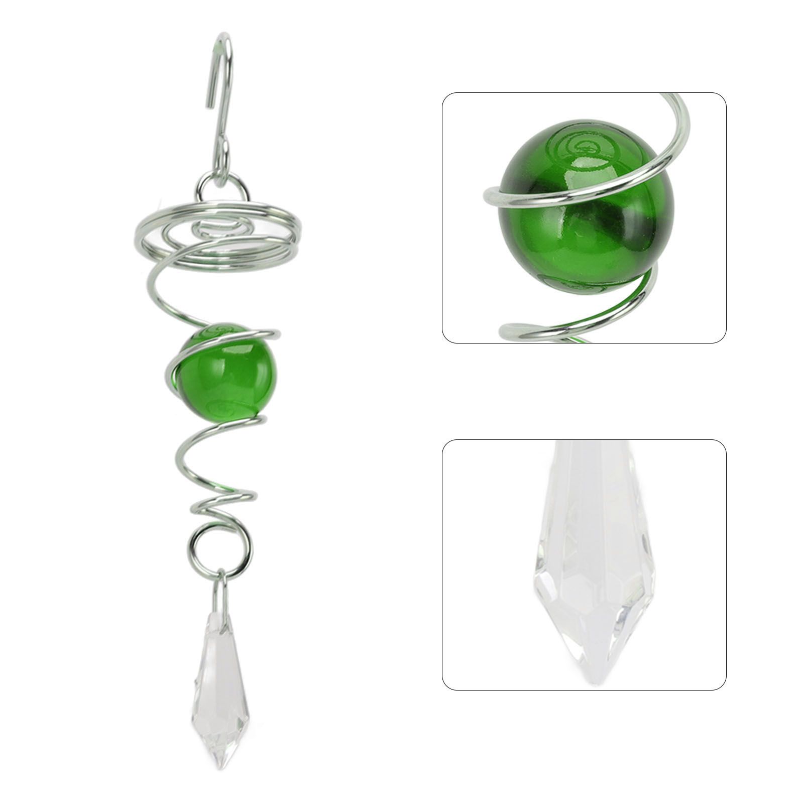 2Pcs Gazing Ball Spiral Tail Wind Spinner Stabilizer Stainless Steel Spiral view 8