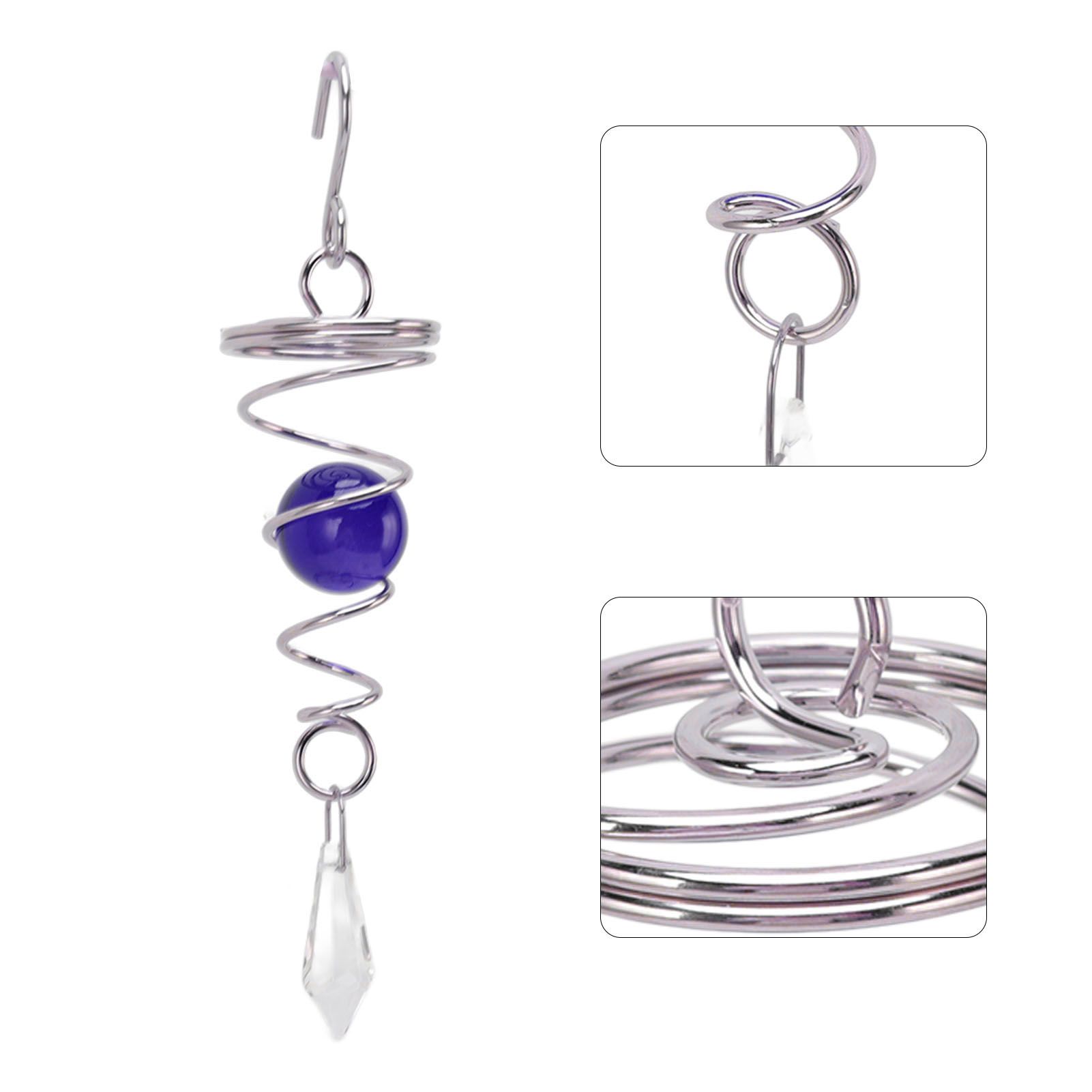 2Pcs Gazing Ball Spiral Tail Wind Spinner Stabilizer Stainless Steel Spiral view 10
