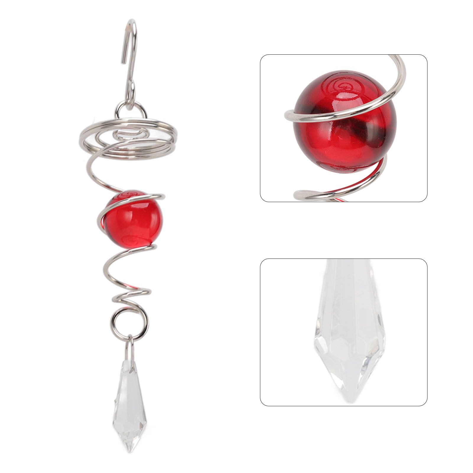 2Pcs Gazing Ball Spiral Tail Wind Spinner Stabilizer Stainless Steel Spiral view 8