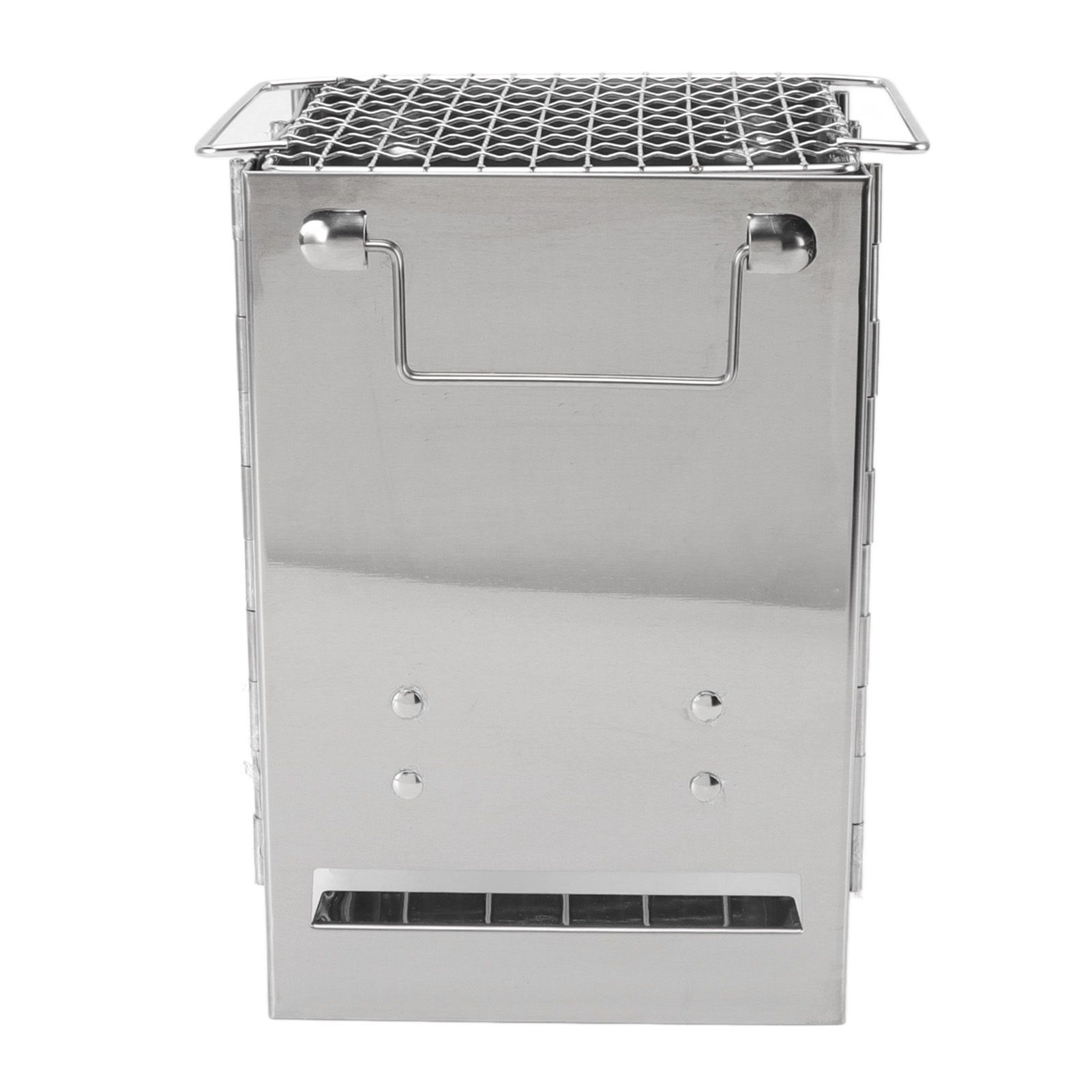 Camping Wood Stove Foldable Stainless Steel Integrated Mini BBQ Grill for Warm view 8