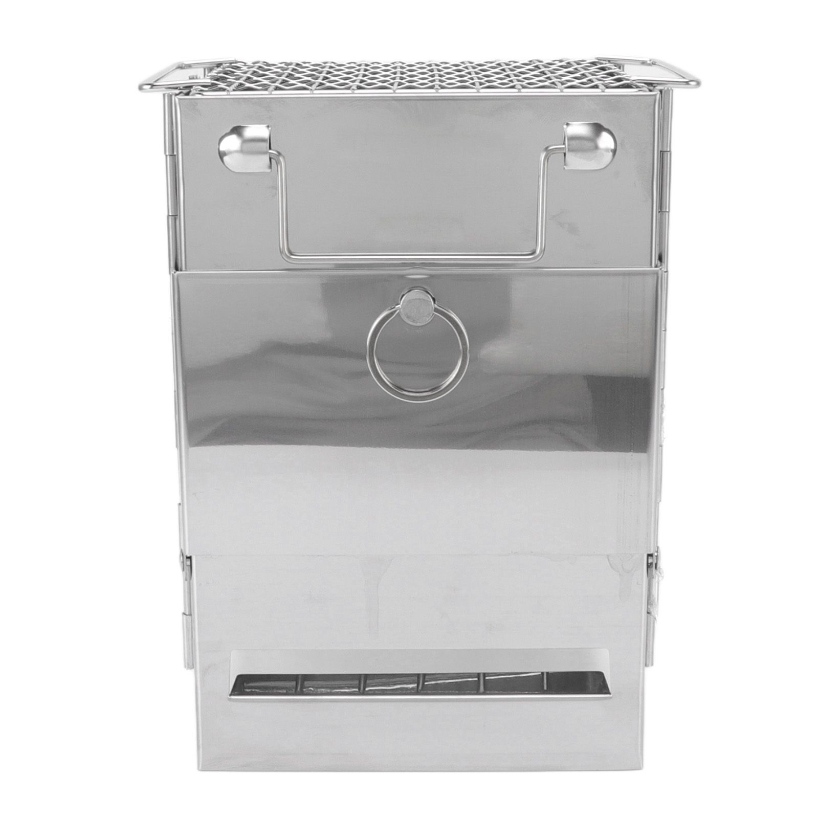Camping Wood Stove Foldable Stainless Steel Integrated Mini BBQ Grill for Warm view 9