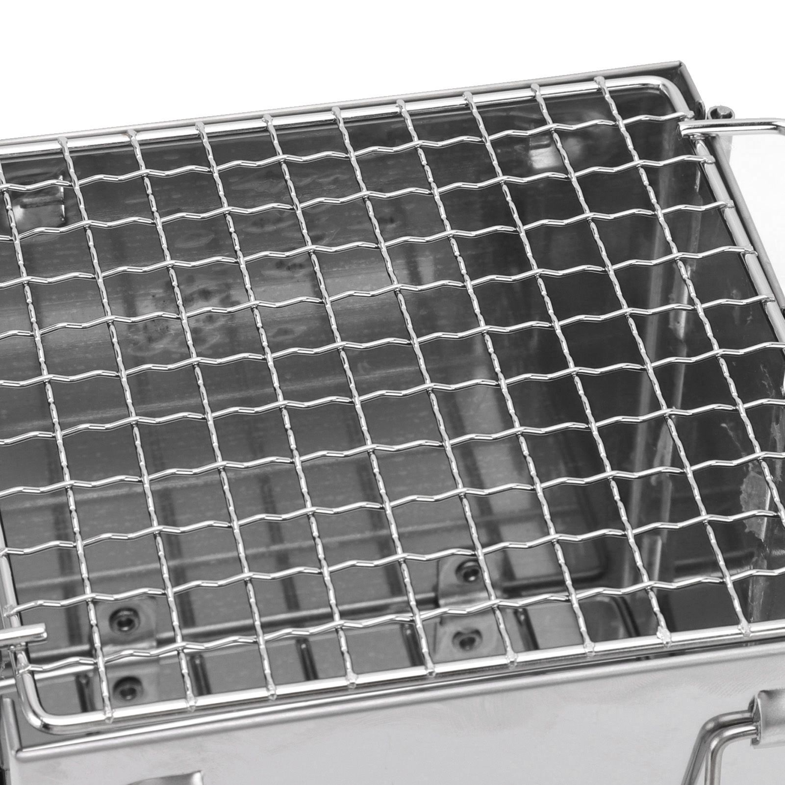 Camping Wood Stove Foldable Stainless Steel Integrated Mini BBQ Grill for Warm view 13