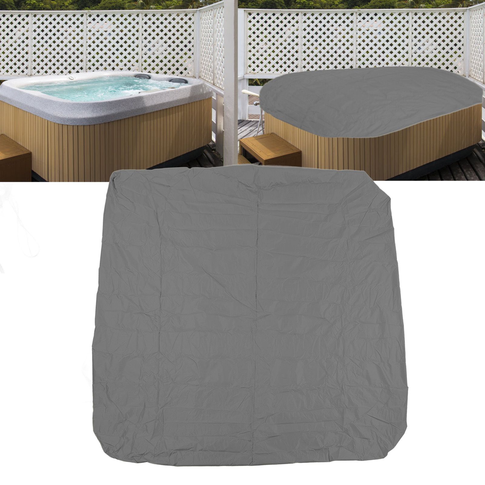 SPA Cover Square Waterproof 190 Silver Coated Polyester Taff Weather Resistant view 12