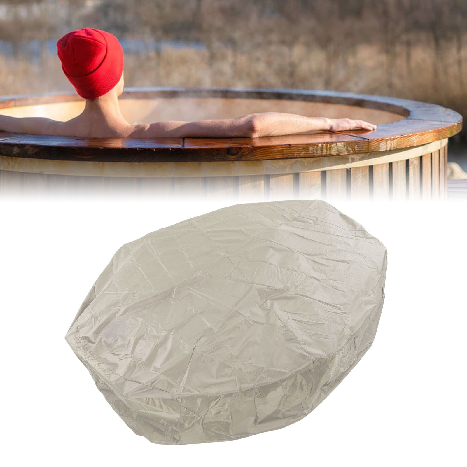 Outdoor Furniture Dust Covers Round Bathtub Cover 190 Silver Polyester Taffeta view 12