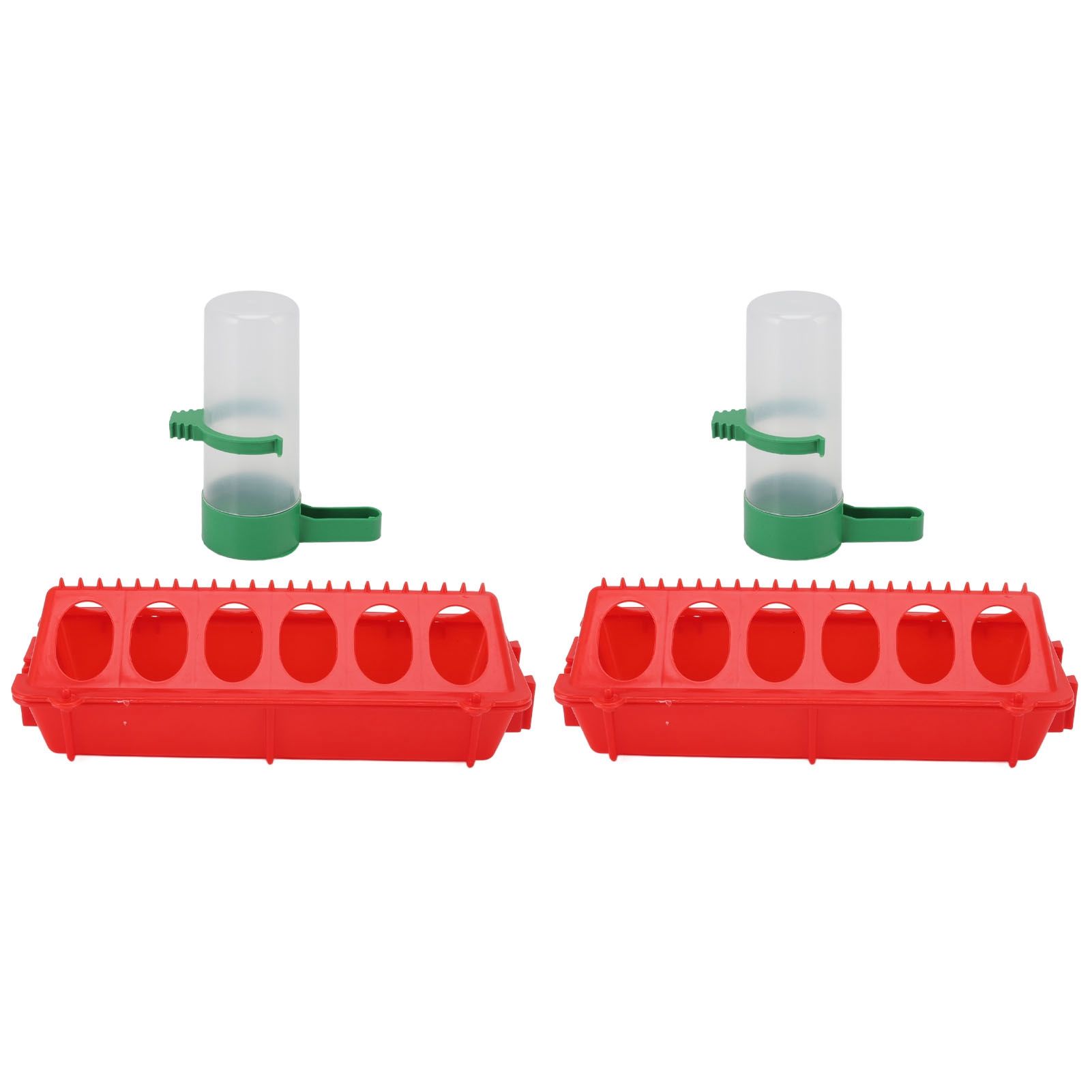 2Set Flip Top Chick Birds Water Feeder PP Chicken Trough Automatic Feeder with view 8