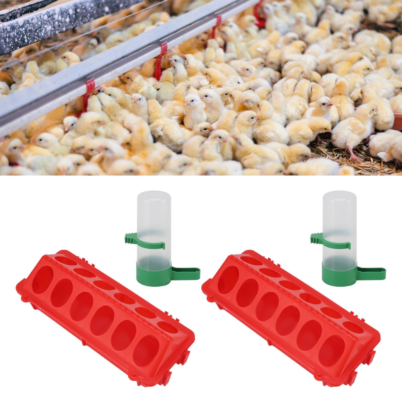 2Set Flip Top Chick Birds Water Feeder PP Chicken Trough Automatic Feeder with view 12