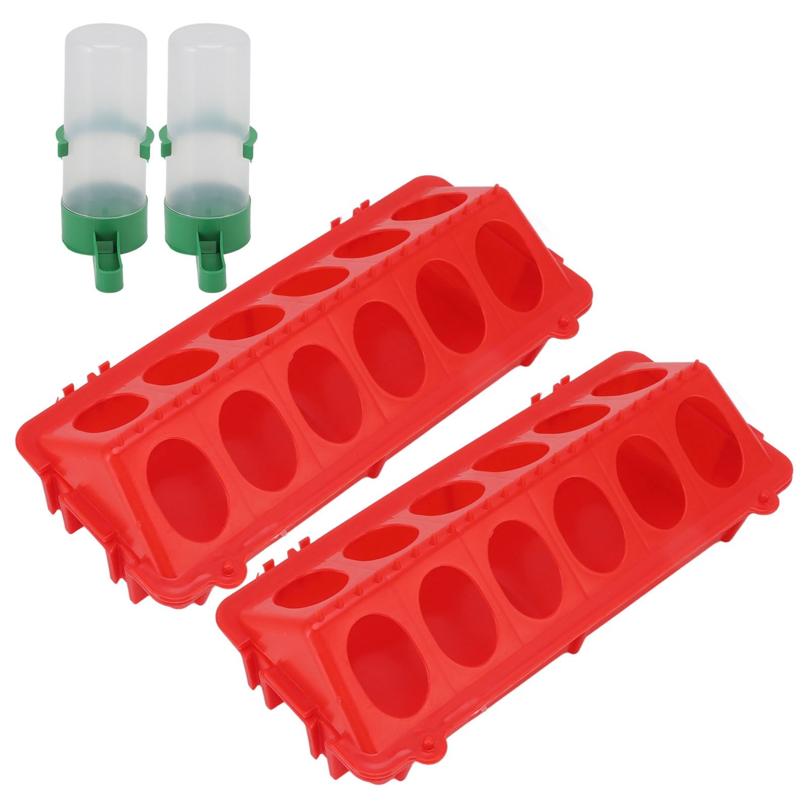 2Set Flip Top Chick Birds Water Feeder PP Chicken Trough Automatic Feeder with