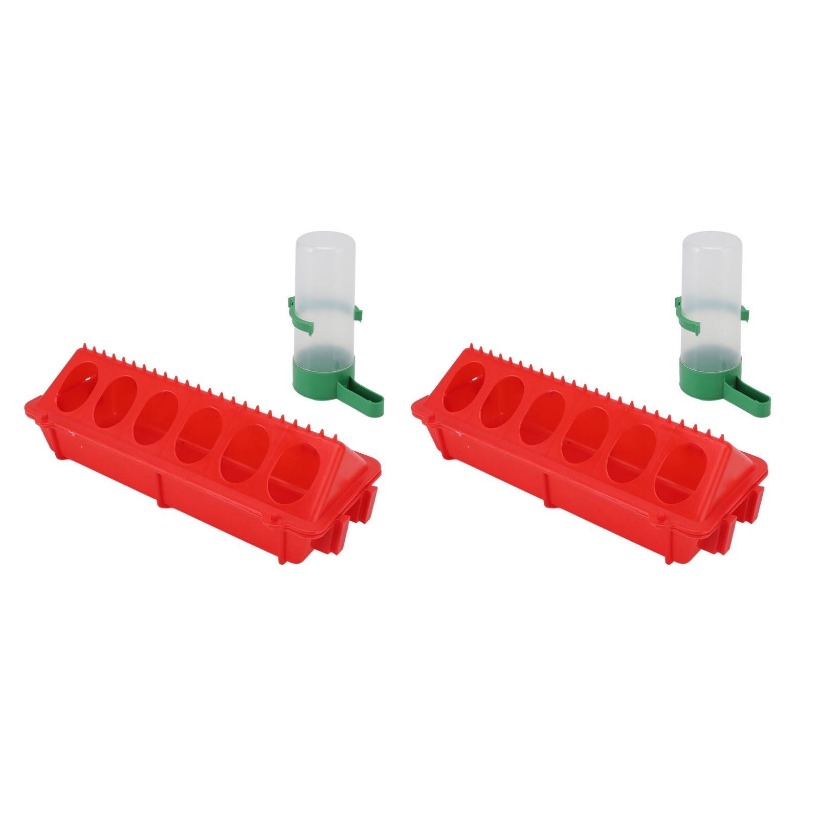 2Set Flip Top Chick Birds Water Feeder PP Chicken Trough Automatic Feeder with view 2