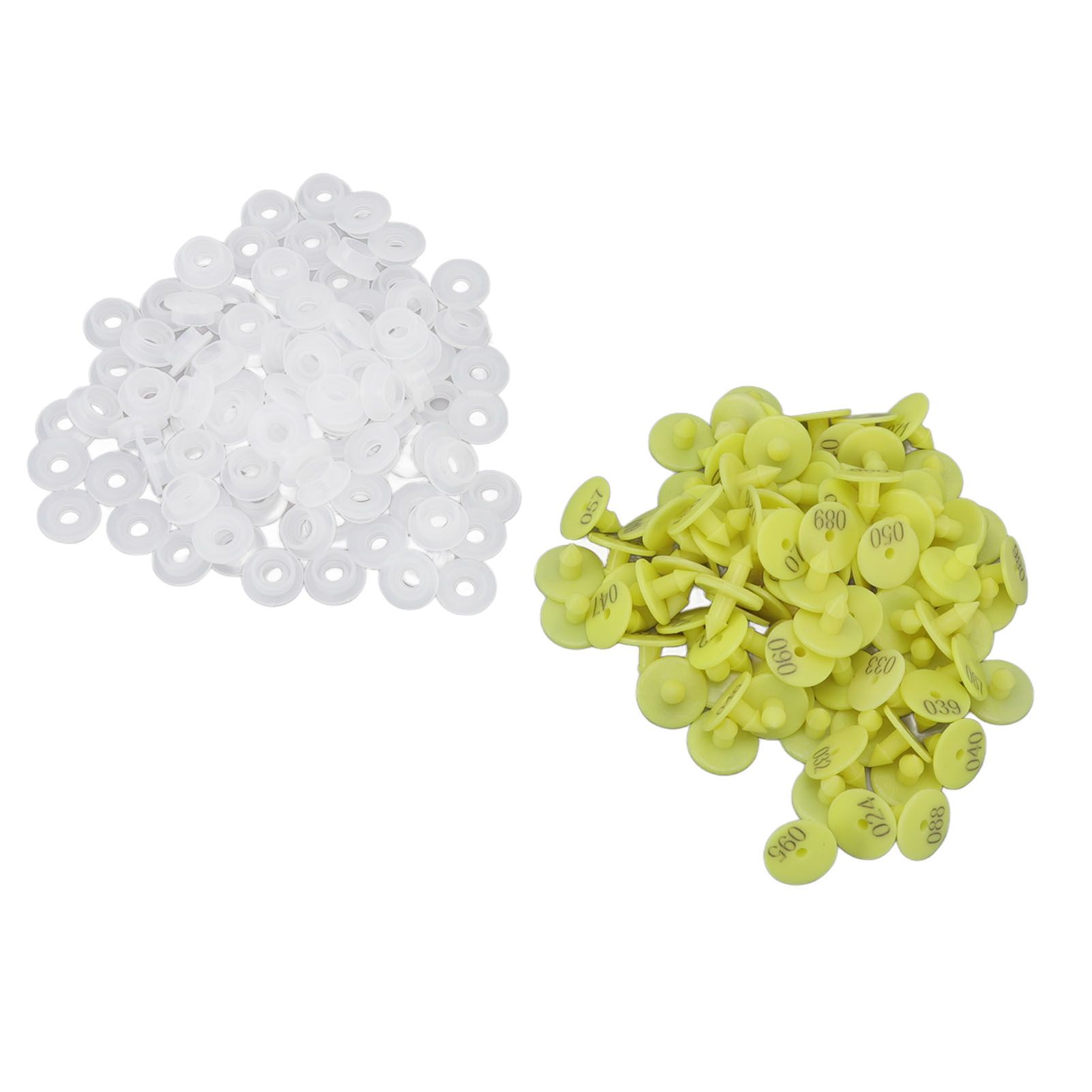 100PCS Livestock Ear Tag Bright Yellow PP Fadeless Reusable Universal Animal view 3