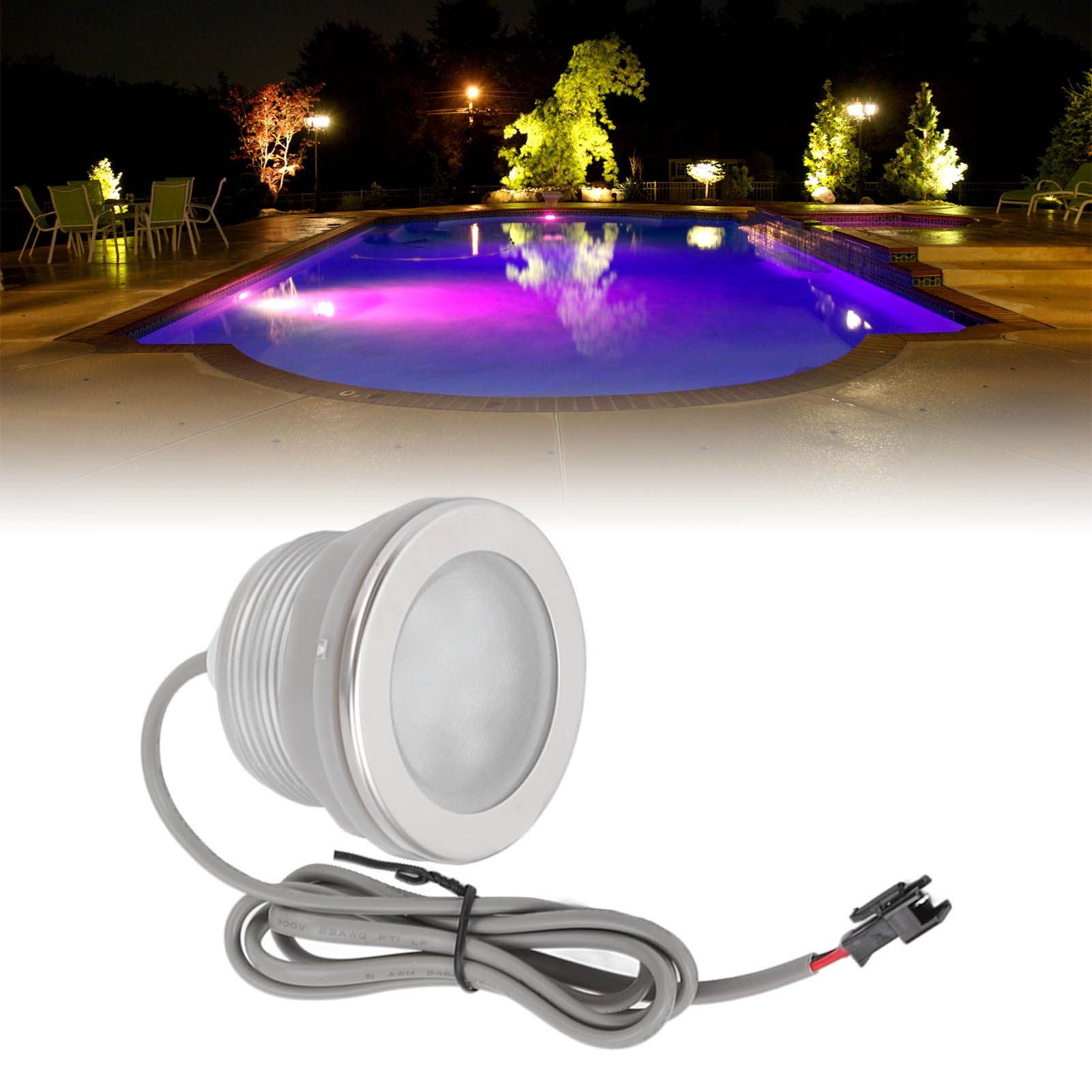 Underwater LED Bath Light Stainless Steel Colorful Frosted Surface Submersible view 12