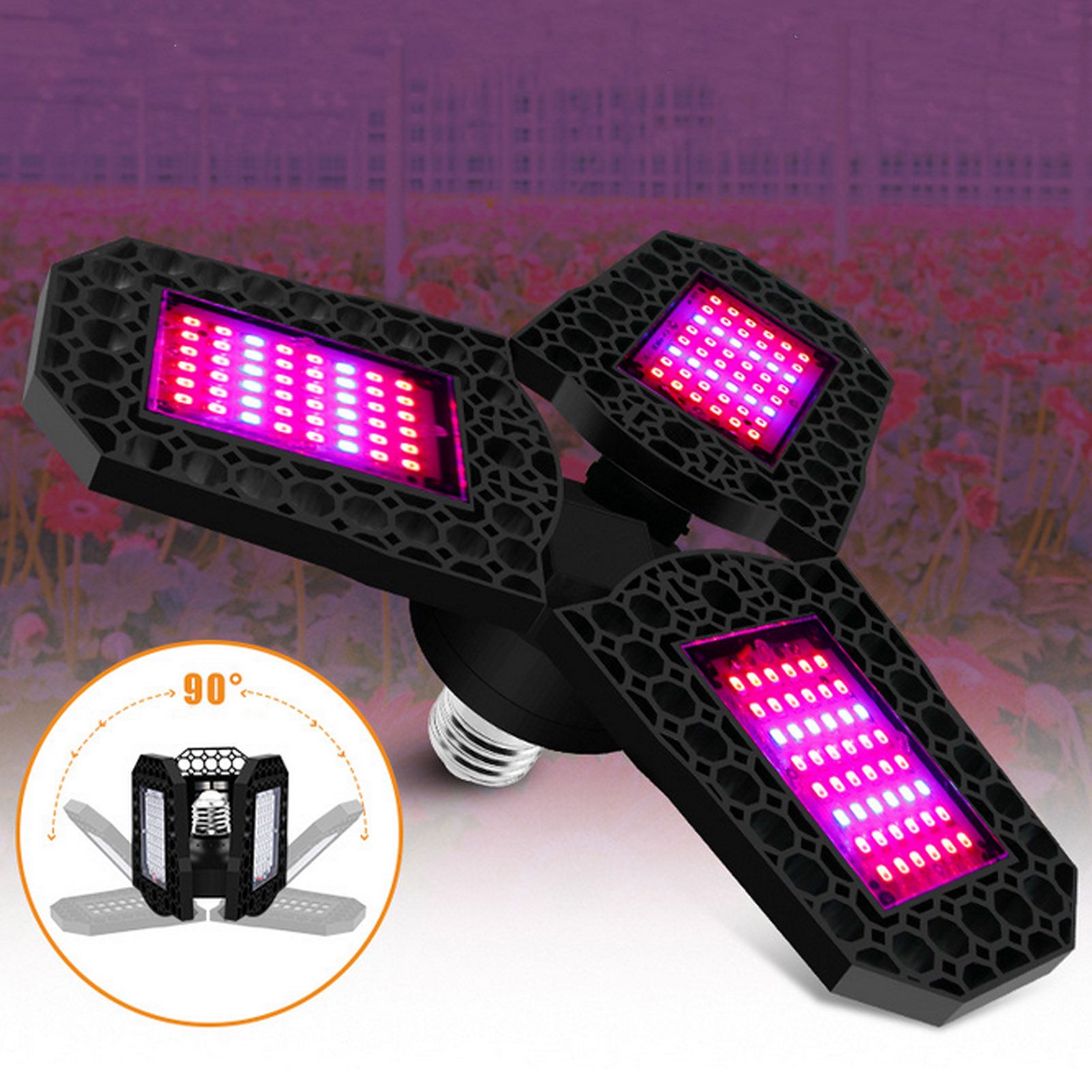 Plant Grow Light Foldable 80W Red Blue Spectrum LED Plant Growth Lamp for view 11